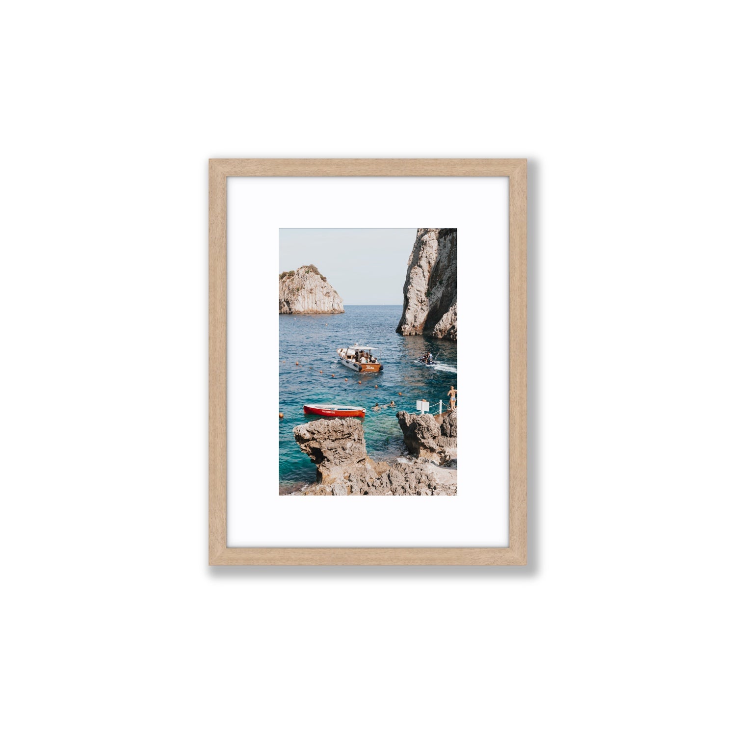 Set Sail fine art print, Capri, Italy, Small, Natural Oak Frame · Matboard, Fine Art Print