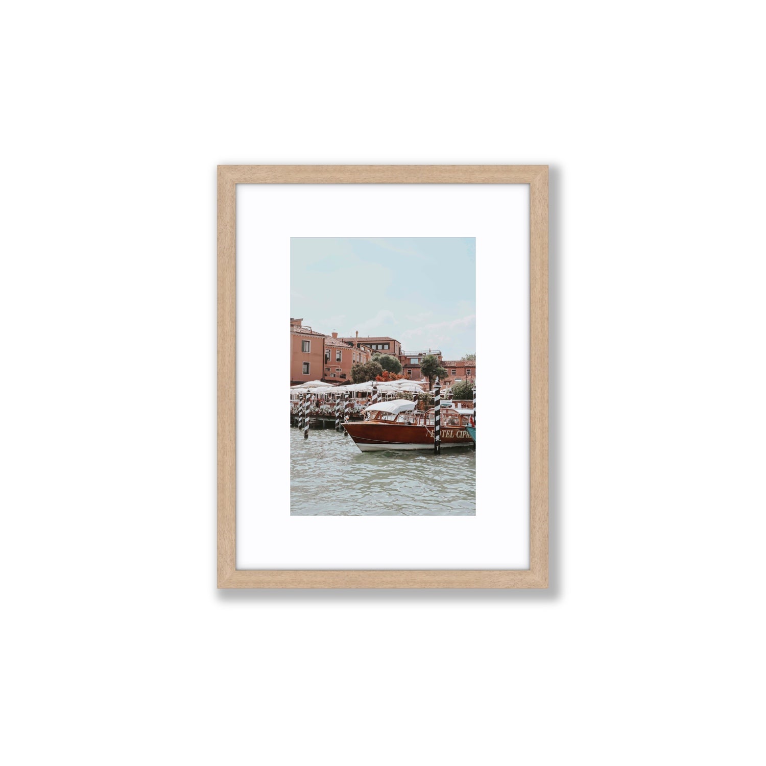 Queen Of The Adriatic Venice Italian wall art Small fine art print in natural oak frame with matboard