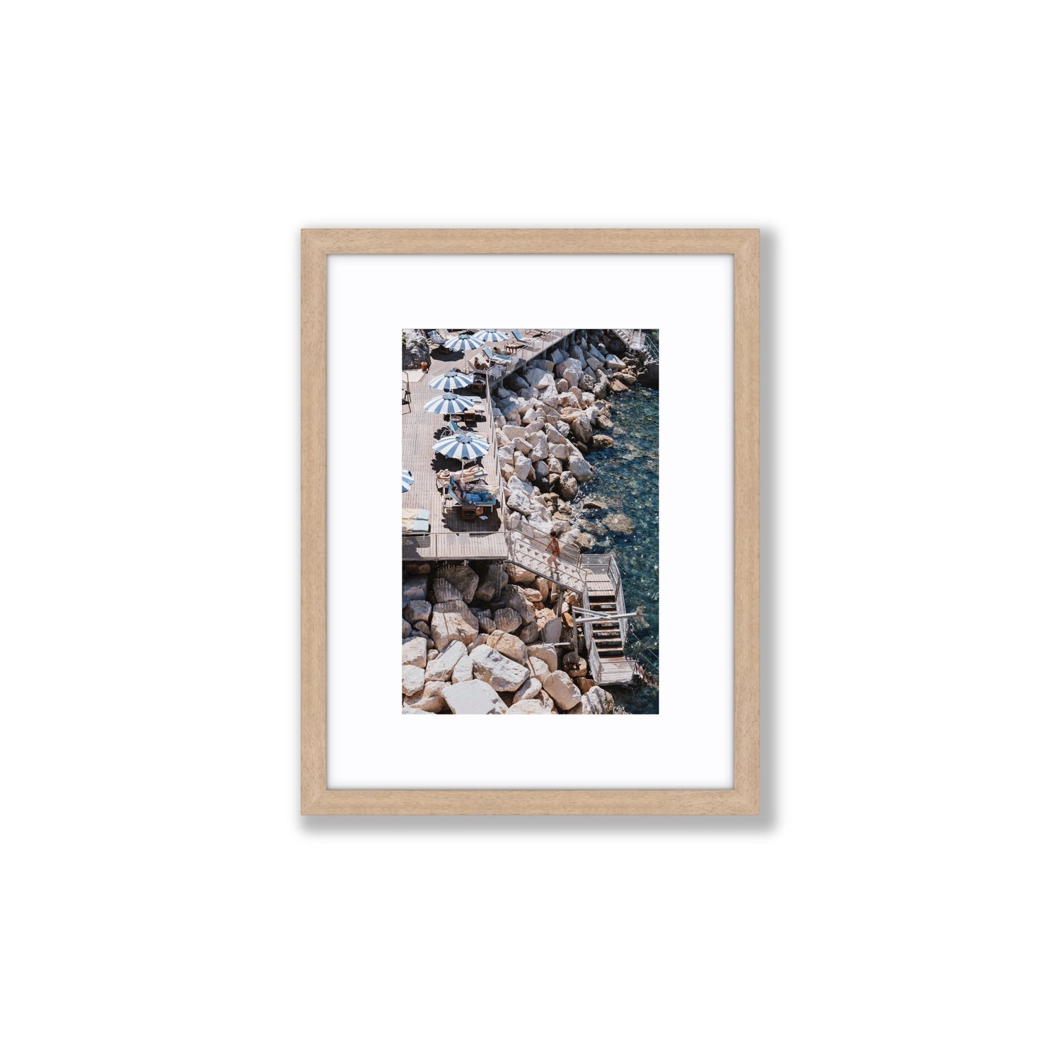 Life On The Shore fine art print, Ischia, Italy, Small, Natural Oak Frame · Matboard, Fine Art Print