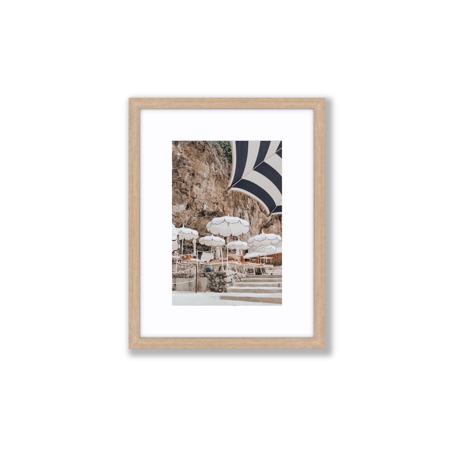 Rocky Refuge fine art print, Positano, Italy, Small, Natural Oak Frame · Matboard, Fine Art Print