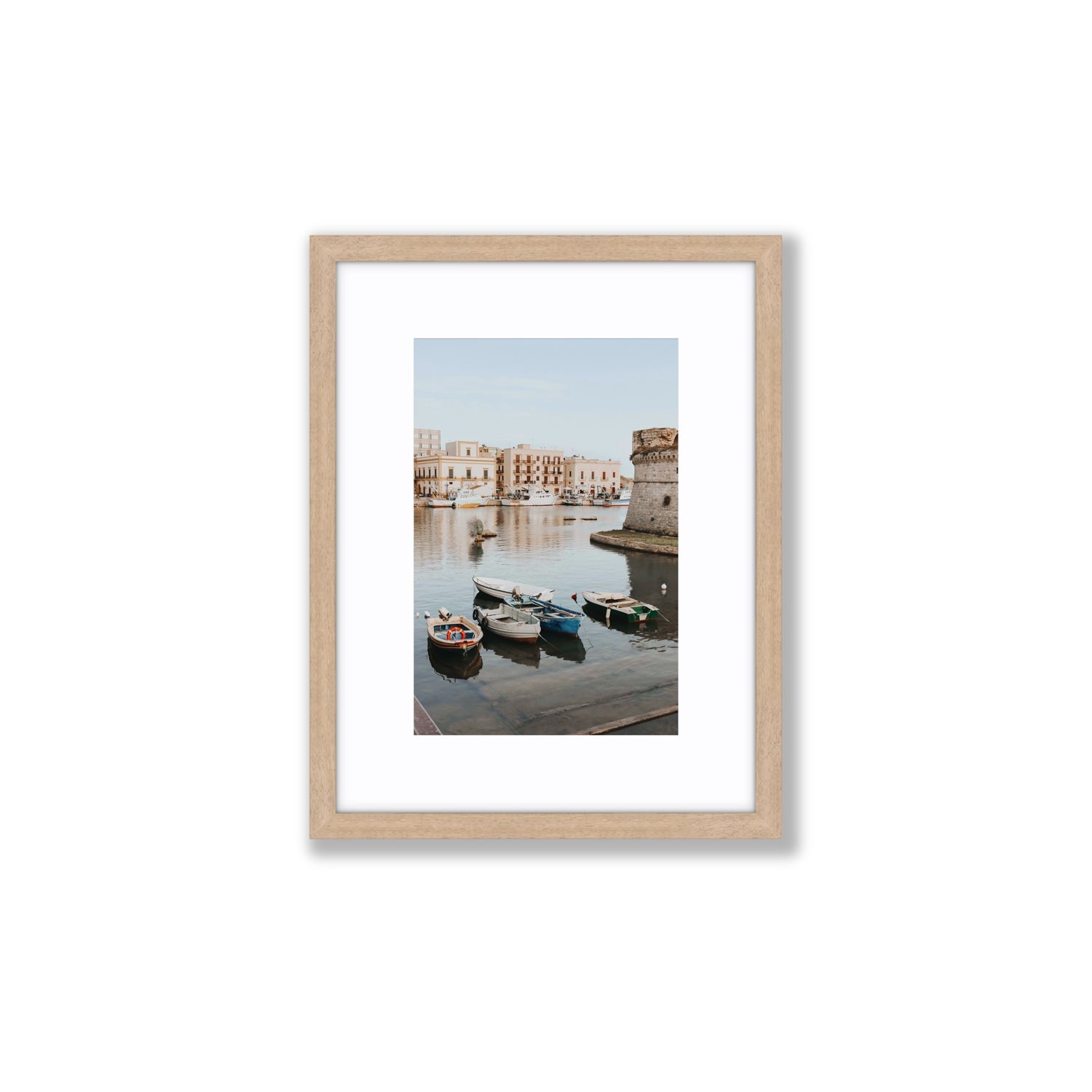 Fishing Legacy fine art print, Puglia, Italy, Small, Natural Oak Frame · Matboard, Fine Art Print