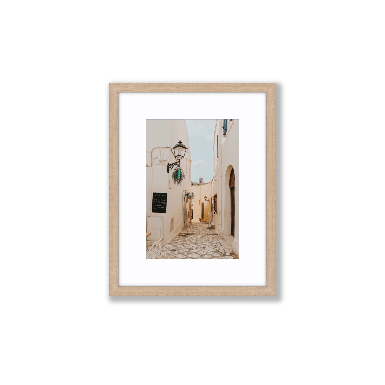 Twilight Passage Puglia Italian wall art Small fine art print in natural oak frame with matboard