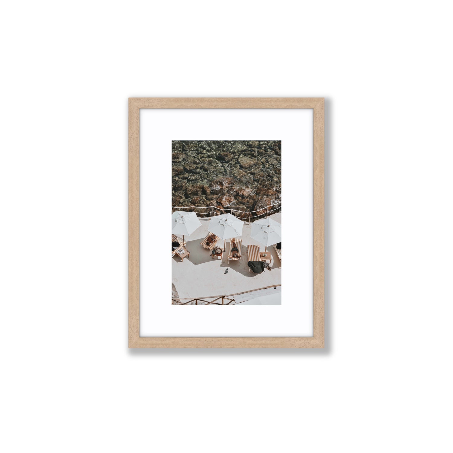 When Harry Met Sally Tuscany coastal wall art Small fine art print in natural oak frame with matboard