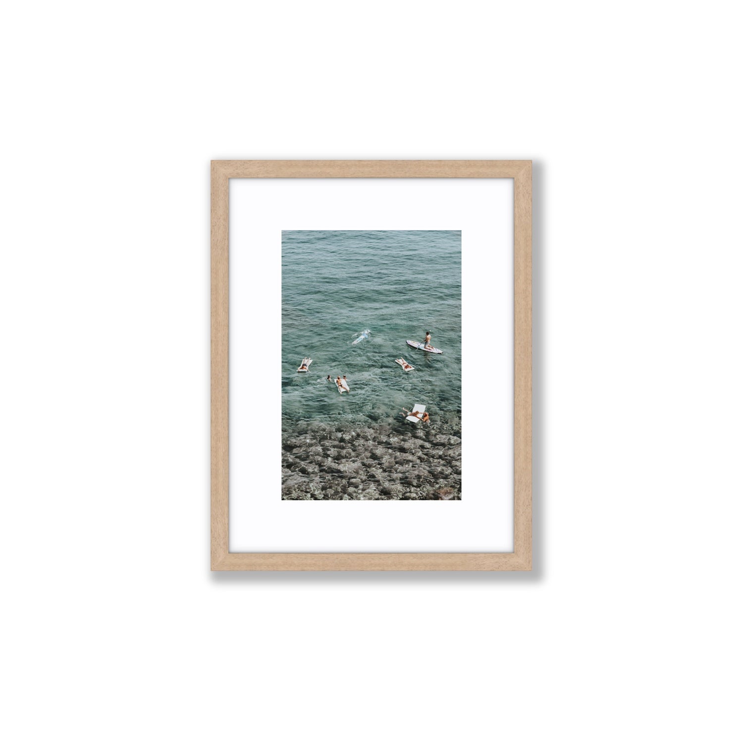 The Big Chill Tuscany coastal Italian wall art Small fine art print in natural oak frame with matboard
