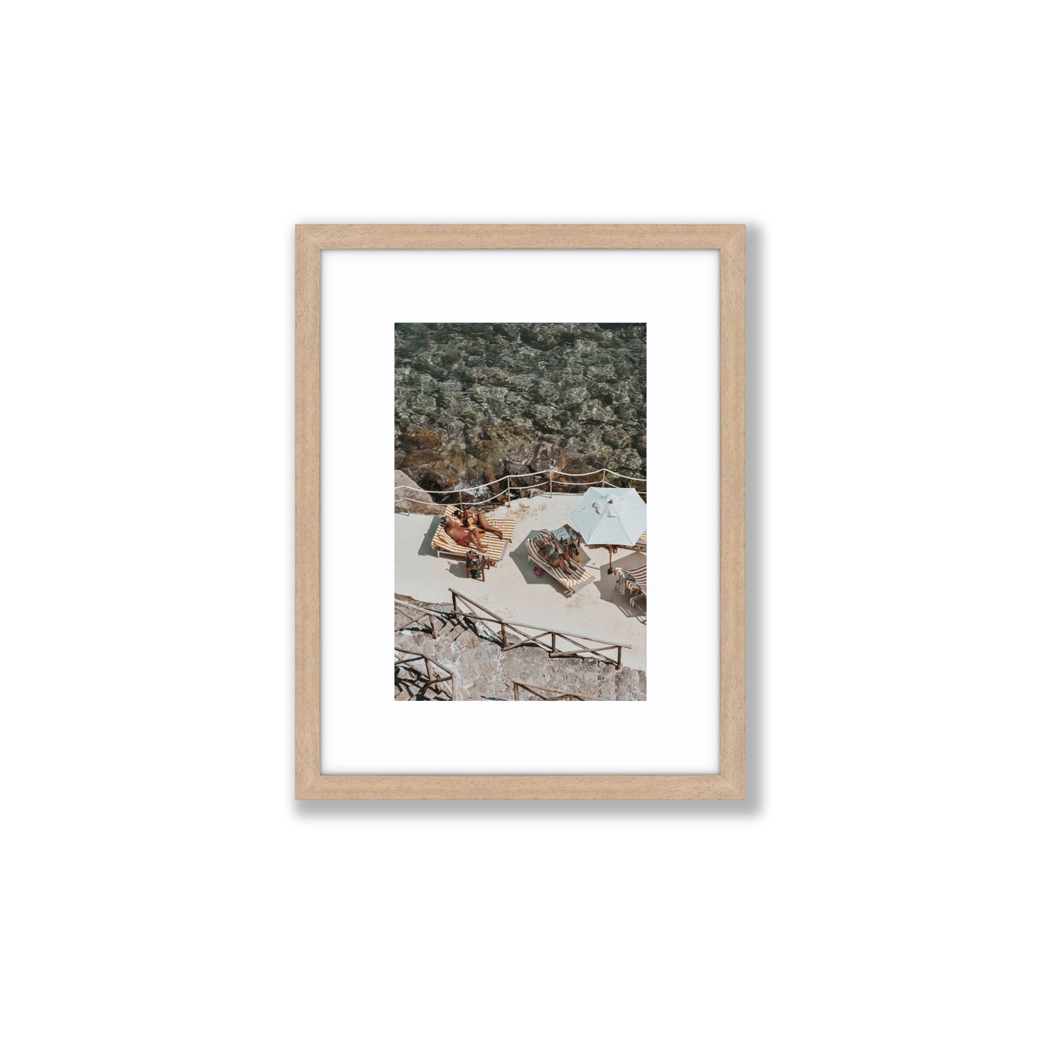 Lounge Lizards Tuscany Italian decor wall art Small fine art print in natural oak frame with matboard