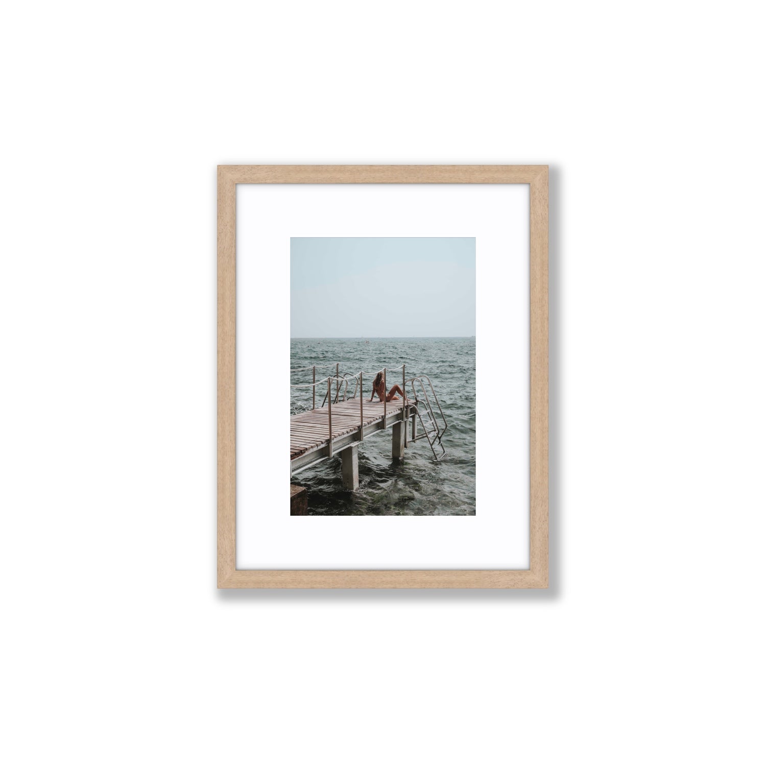 The Dock's Whisper fine art print, Tuscany, Italy, Small, Natural Oak Frame · Matboard, Fine Art Print