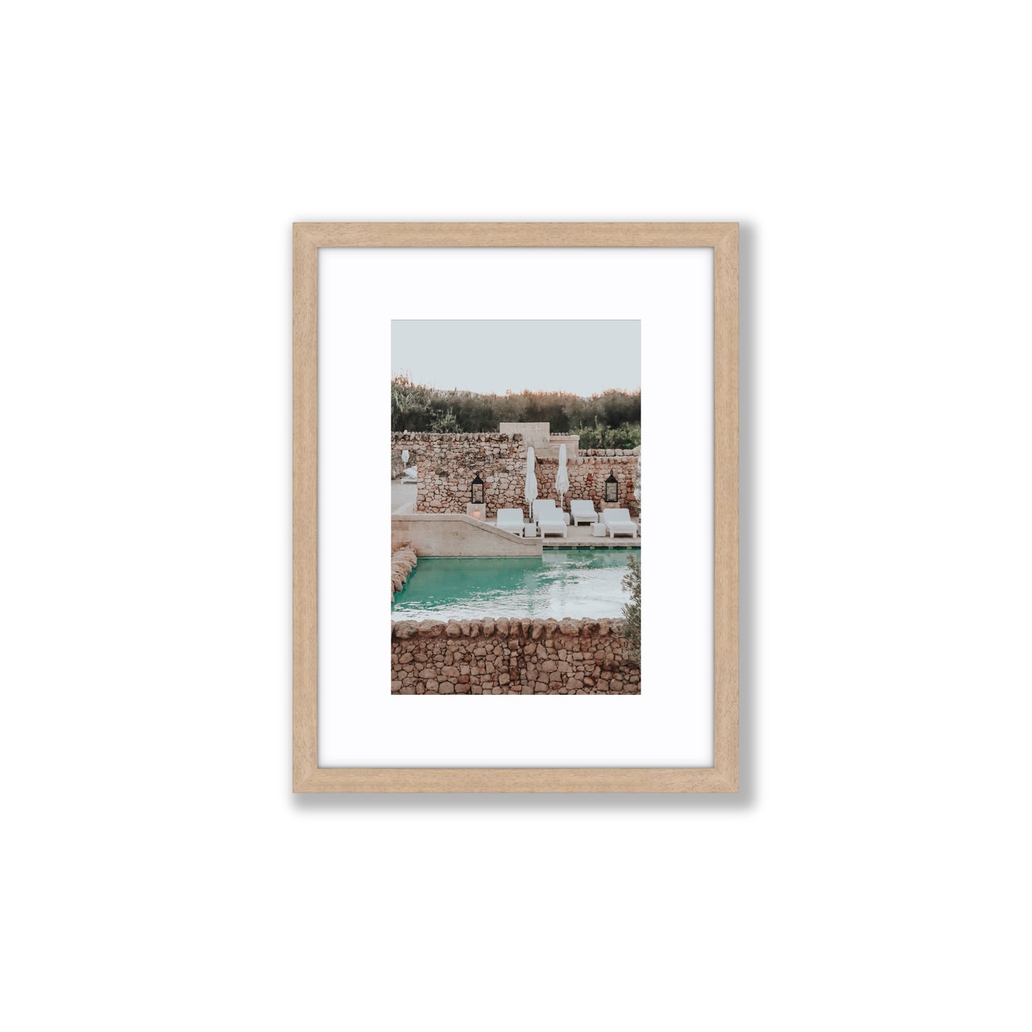 Stone Refuge fine art print, Puglia, Italy, Small, Natural Oak Frame · Matboard, Fine Art Print