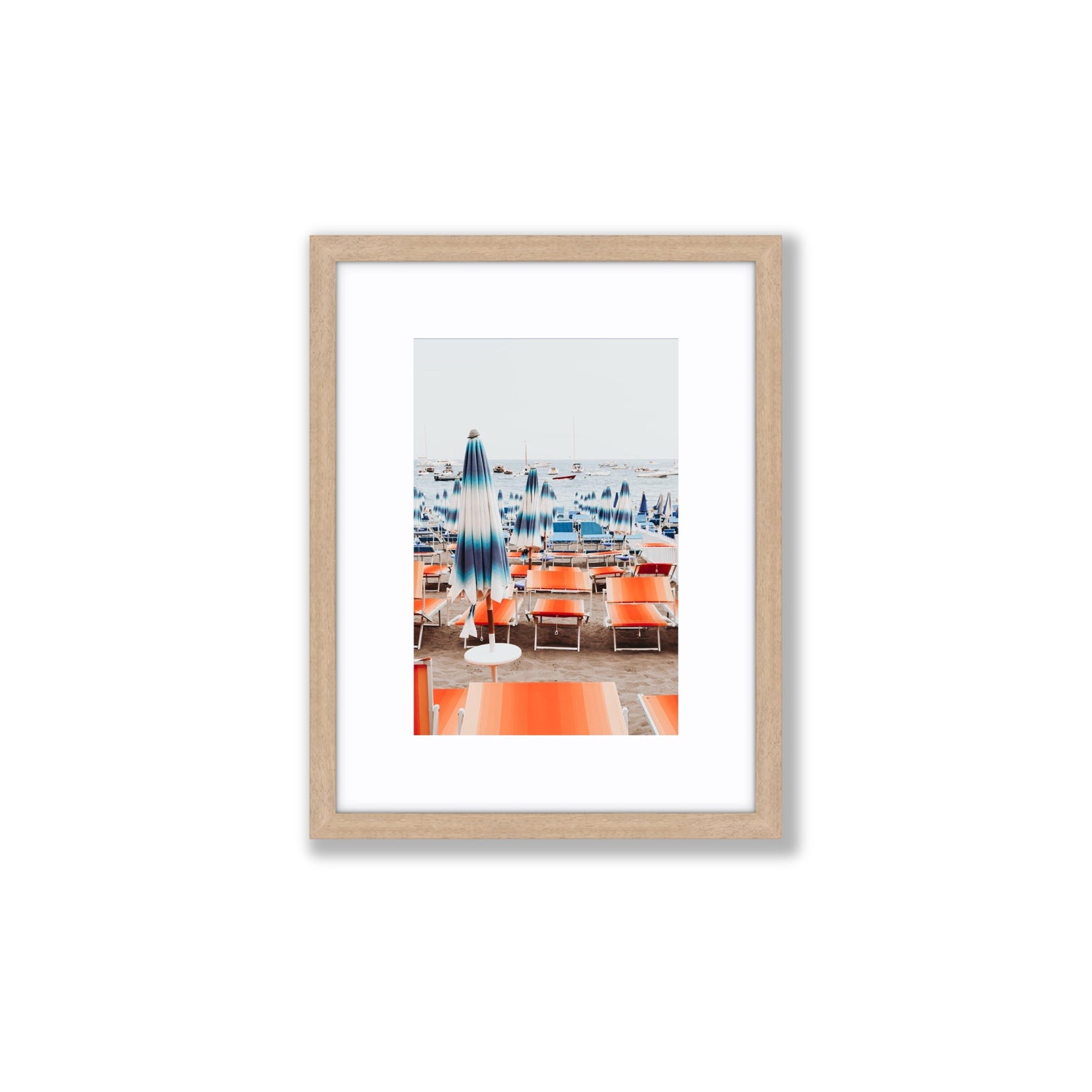 Orange Crush fine art print, Positano, Italy, Small, Natural Oak Frame · Matboard, Fine Art Print