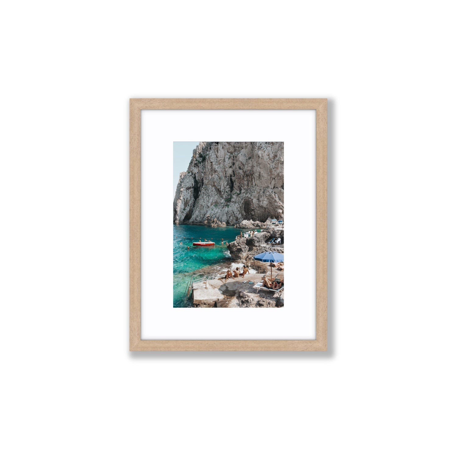 Tranquility fine art print, Capri, Italy, Small, Natural Oak Frame · Matboard, Fine Art Print