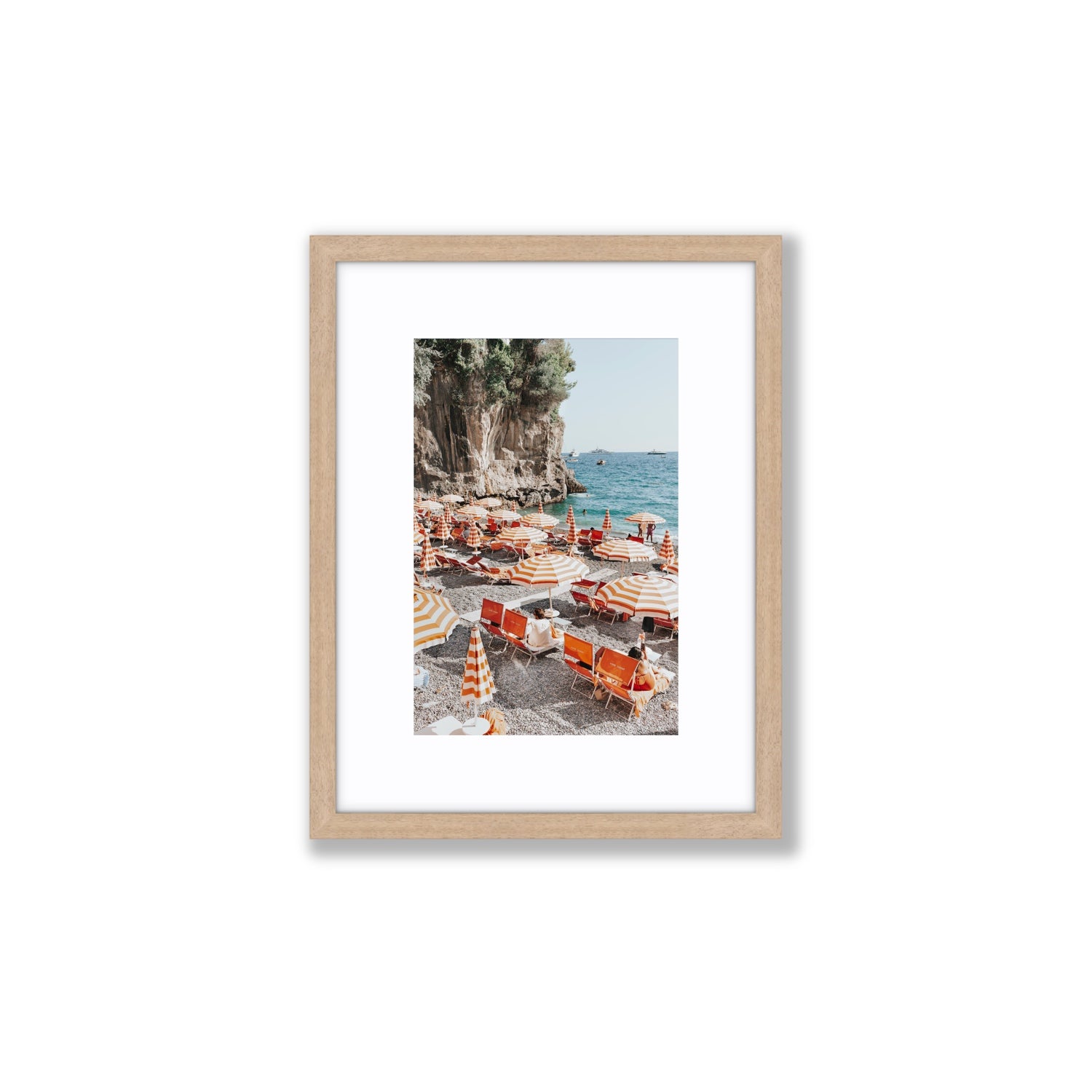 Tangerine Dream fine art print, Positano, Italy, Small, Natural Oak Frame · Matboard, Fine Art Print