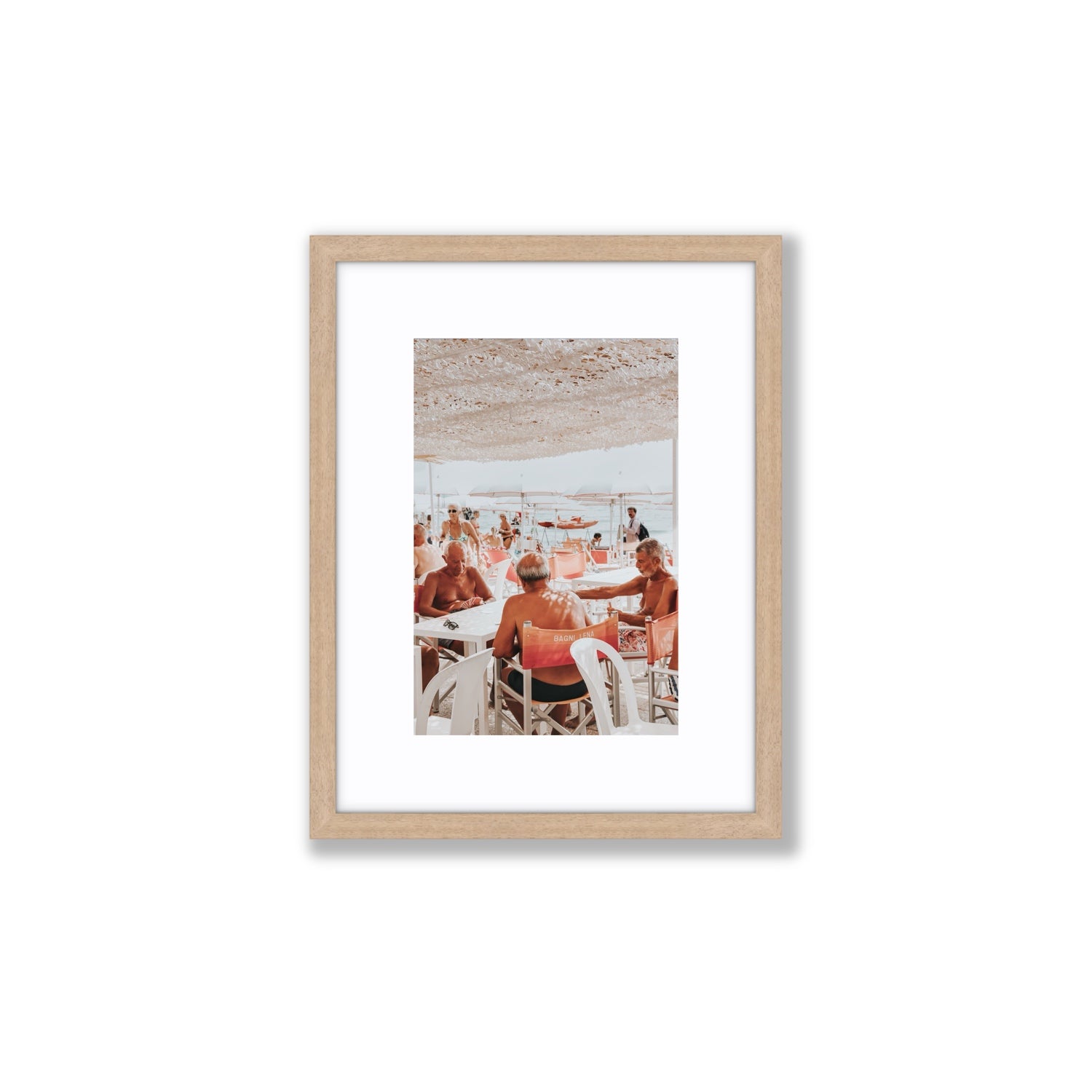 The Players fine art print, Alassio, Italy, Small, Natural Oak Frame · Matboard, Fine Art Print