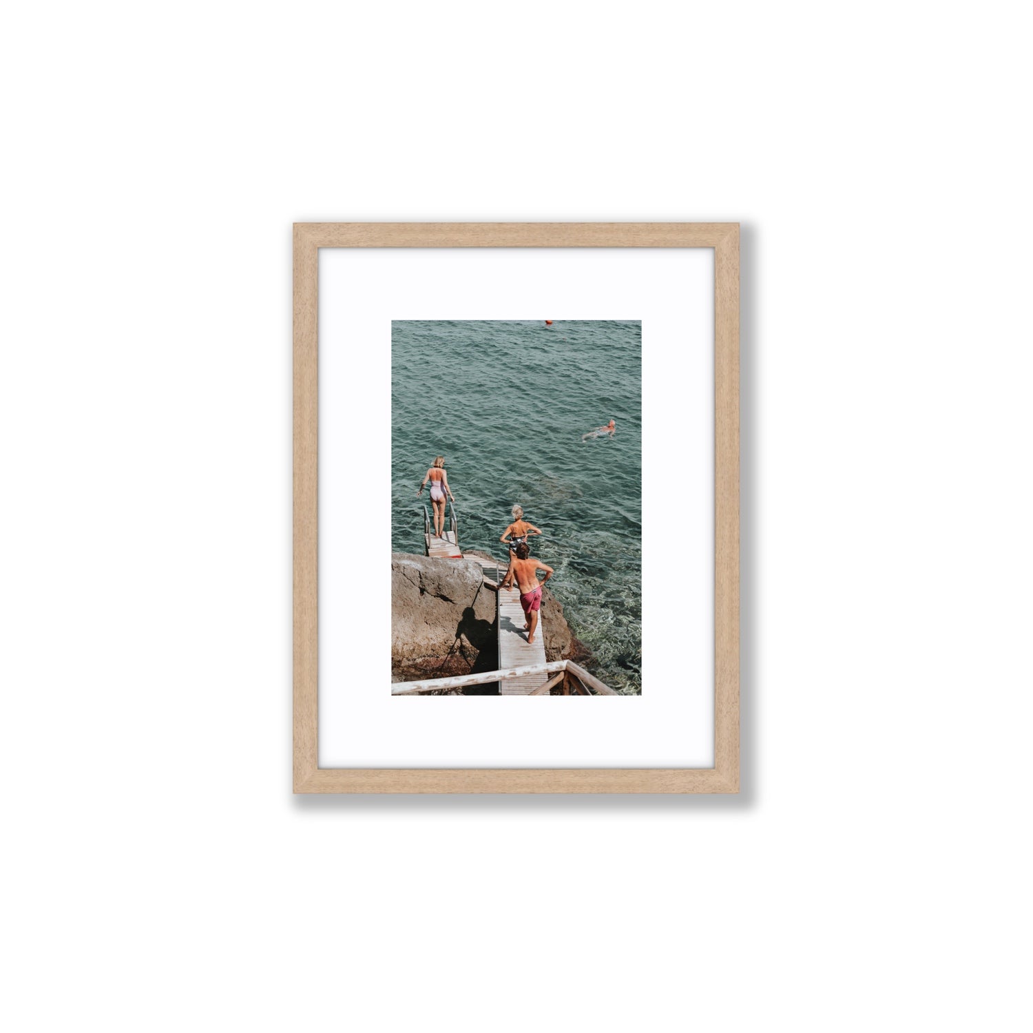 Freewheeling Spirit Tuscany coastal Italian wall art Small fine art print in natural oak frame with matboard