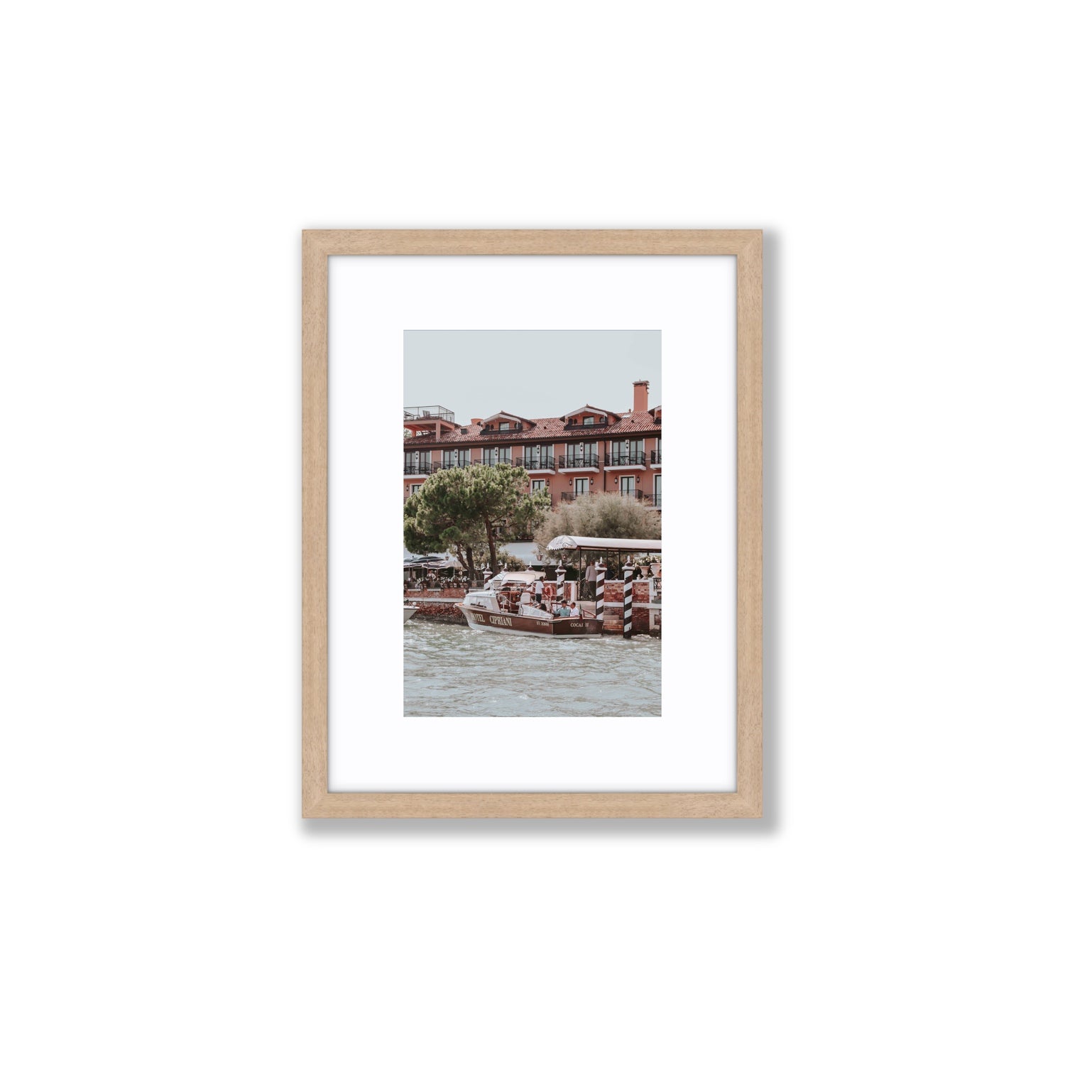 Cocai II Venice Italian wall art Small fine art print in natural oak frame with matboard