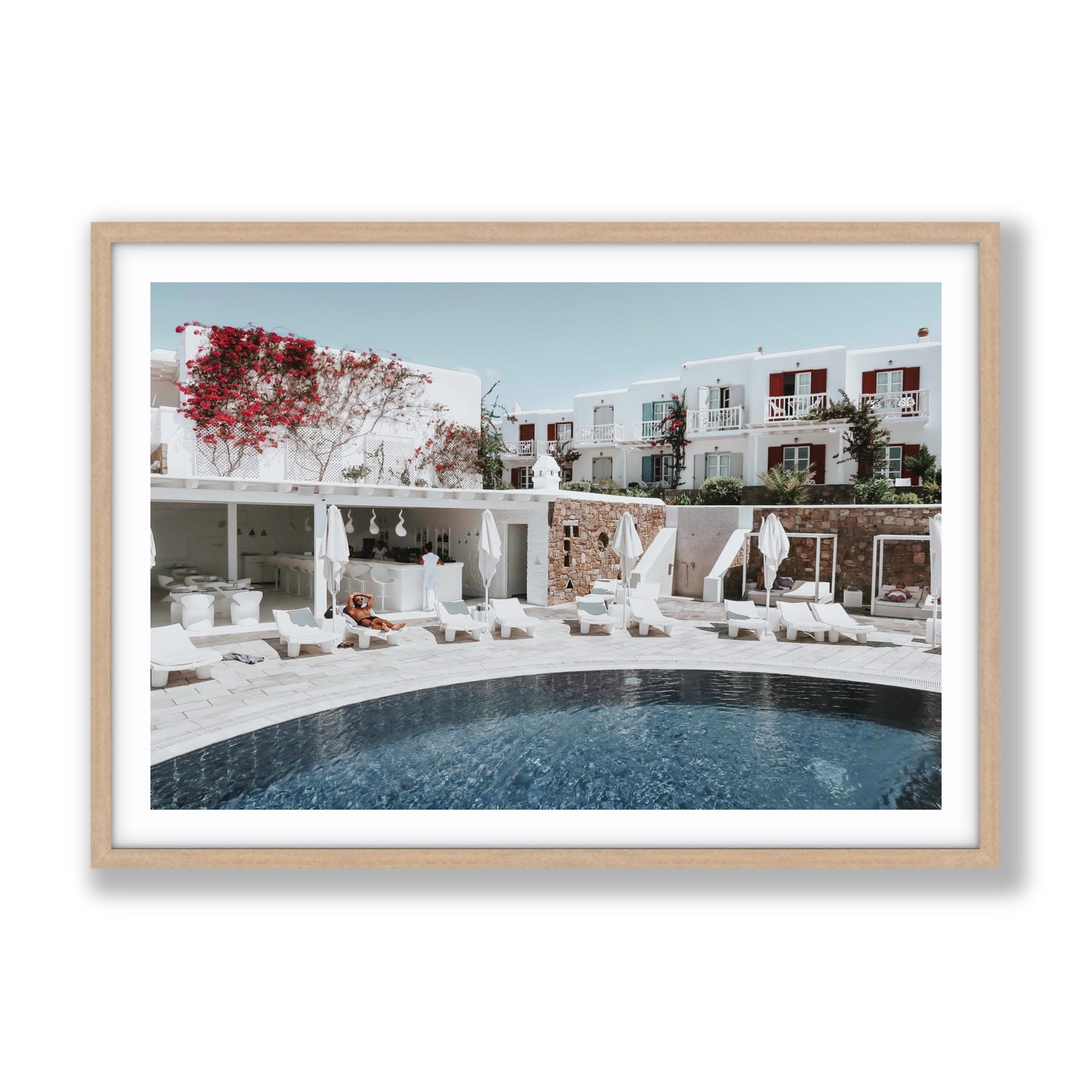Got The First Lounge fine art print, Mykonos, Greece, Gallery, Natural Oak Frame · Matboard, Fine Art Print