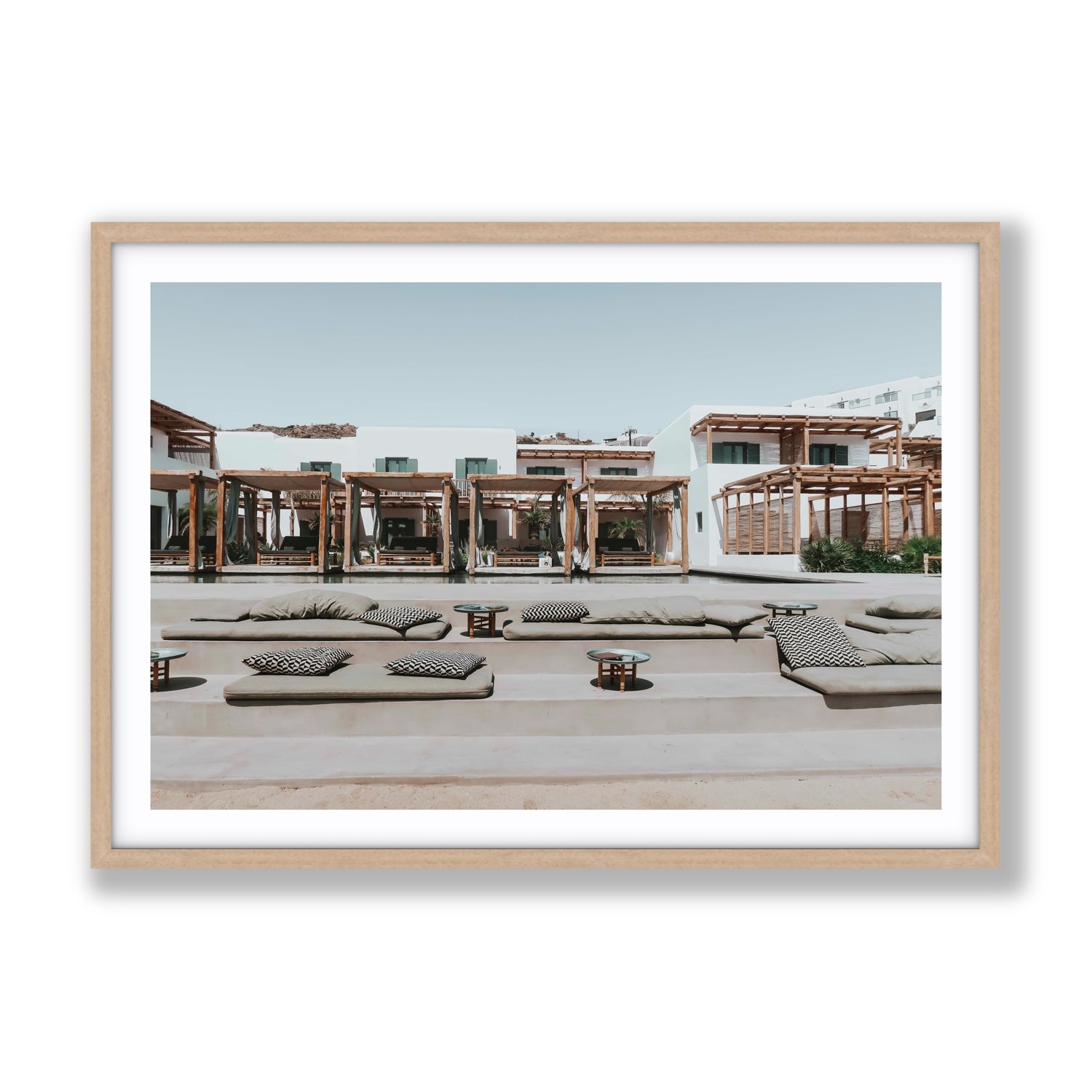 Platis Gialos fine art print, Mykonos, Greece, Gallery, Natural Oak Frame · Matboard, Fine Art Print