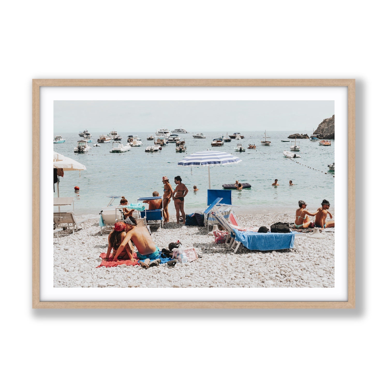 The Kiss Nerano wall art Gallery fine art print in natural oak frame with matboard