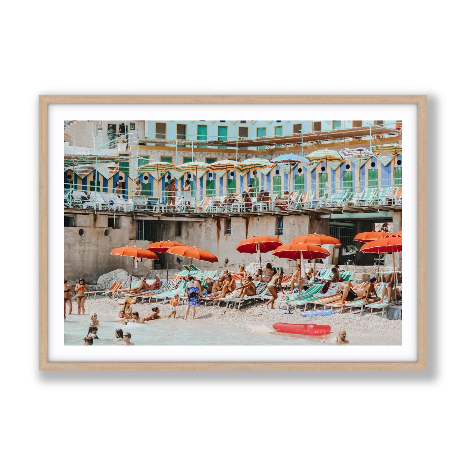 Umbrella Fiesta fine art print, Capri, Italy, Gallery, Natural Oak Frame · Matboard, Fine Art Print