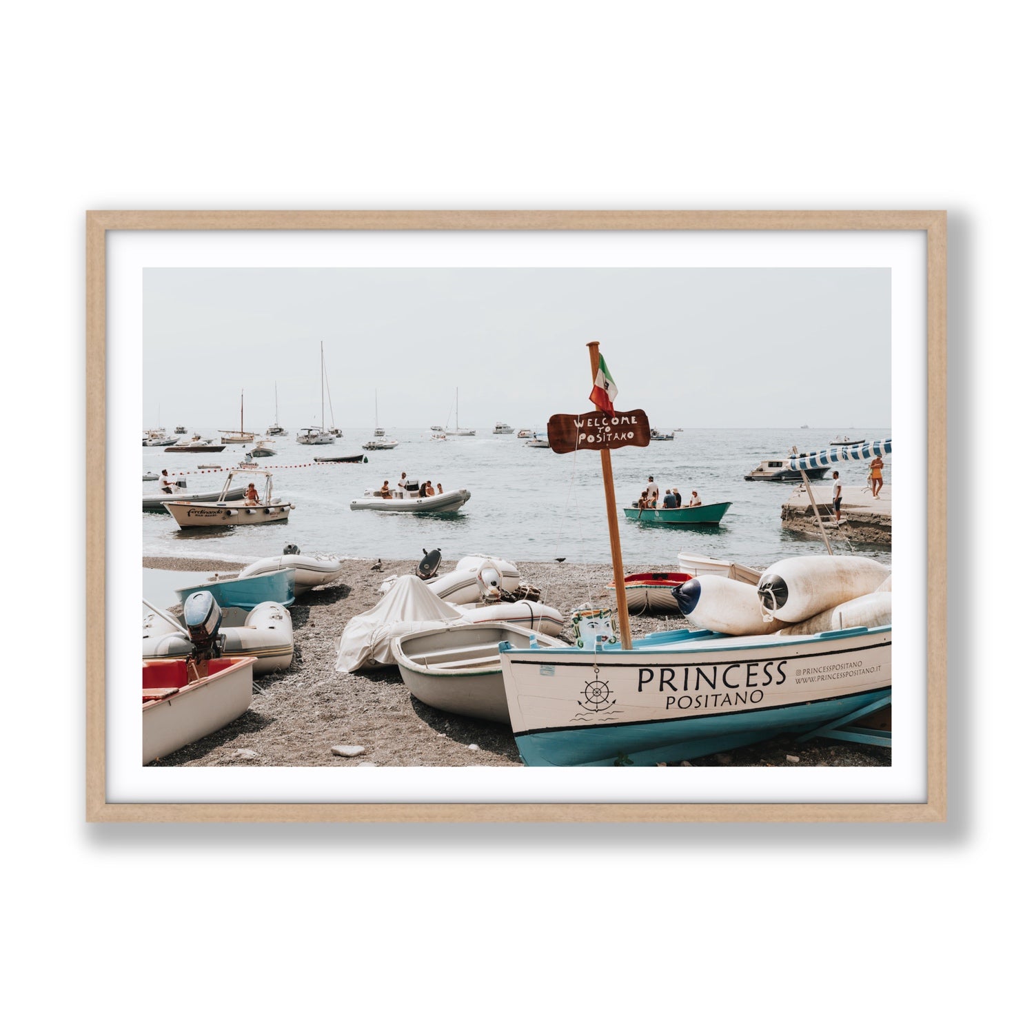 Princess Positano fine art print, Positano, Italy, Gallery, Natural Oak Frame · Matboard, Fine Art Print