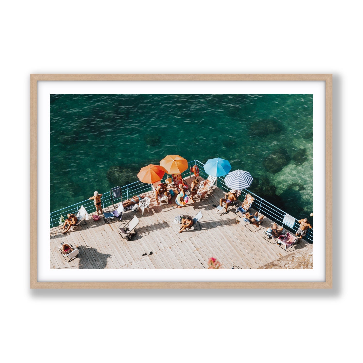 Il Dolce Far Niente Sorrento coastal wall art Gallery fine art print in natural oak frame with matboard