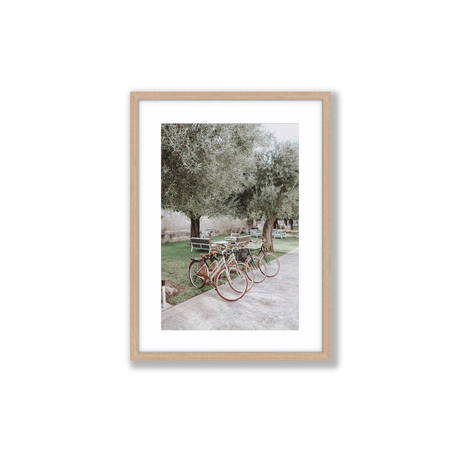 Classic Cruisers Puglia wall art Medium fine art print in natural oak frame with matboard