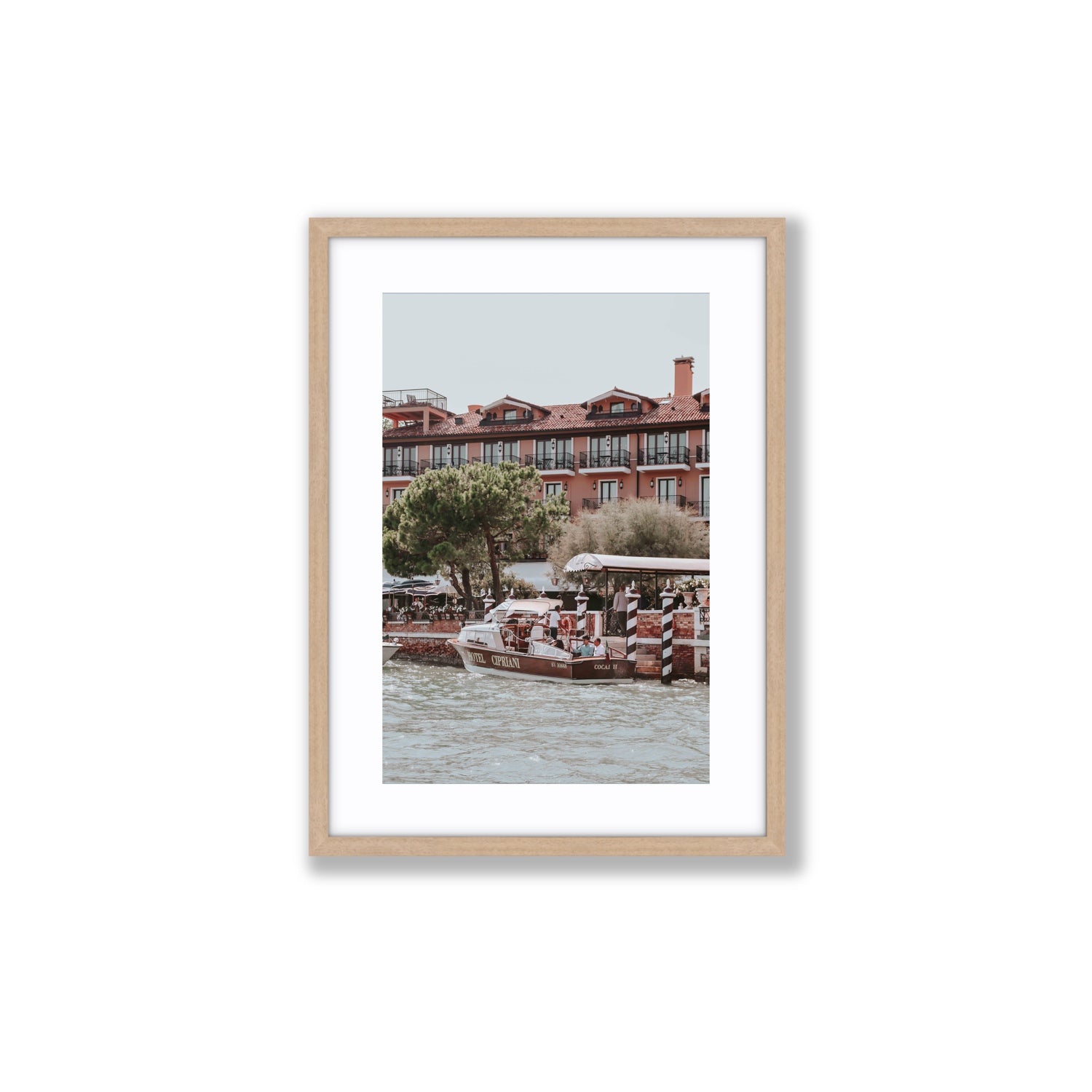 Cocai II Venice Italian wall art Medium fine art print in natural oak frame with matboard