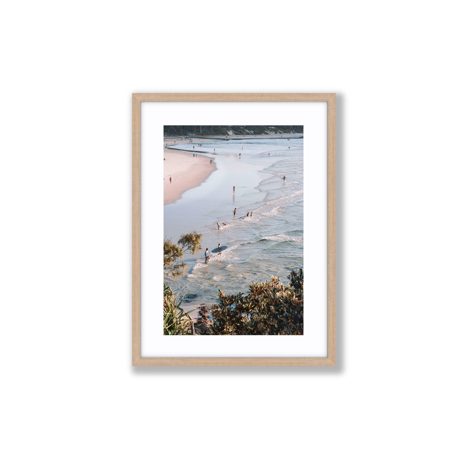 Healing Waters fine art print, Byron Bay, Australia, Medium, Natural Oak Frame · Matboard, Fine Art Print