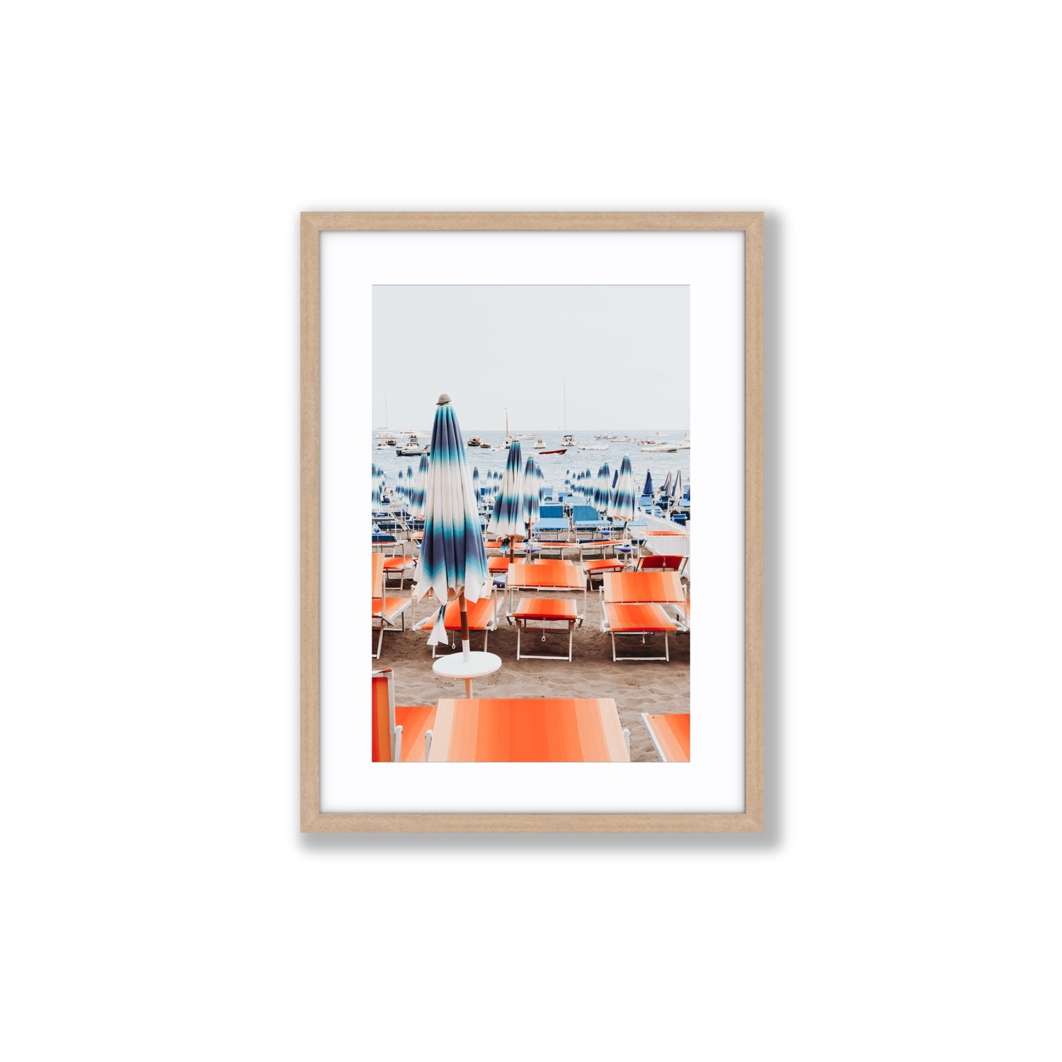 Orange Crush fine art print, Positano, Italy, Medium, Natural Oak Frame · Matboard, Fine Art Print