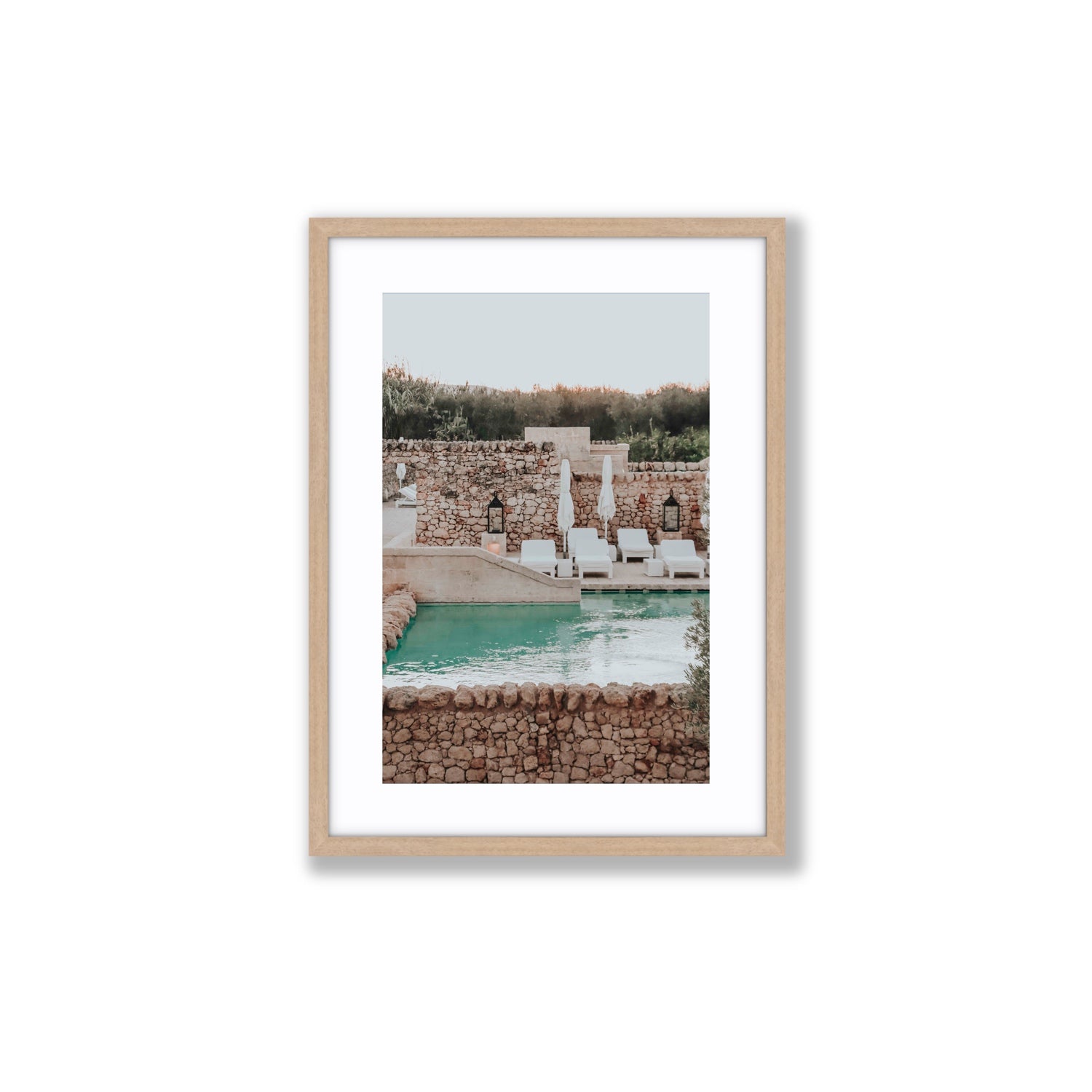 Stone Refuge fine art print, Puglia, Italy, Medium, Natural Oak Frame · Matboard, Fine Art Print