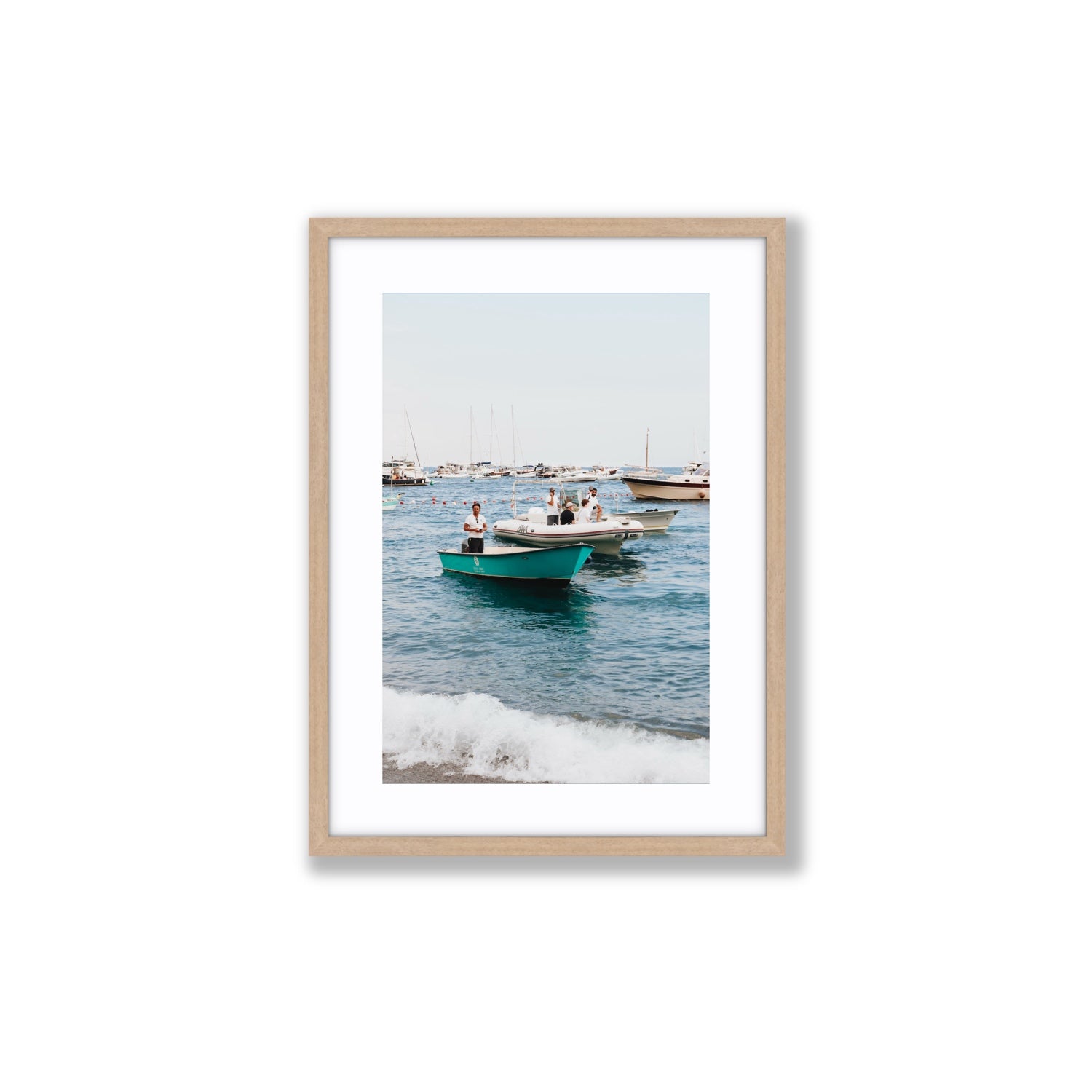 Twilight Tenders Positano wall art Medium fine art print in natural oak frame with matboard
