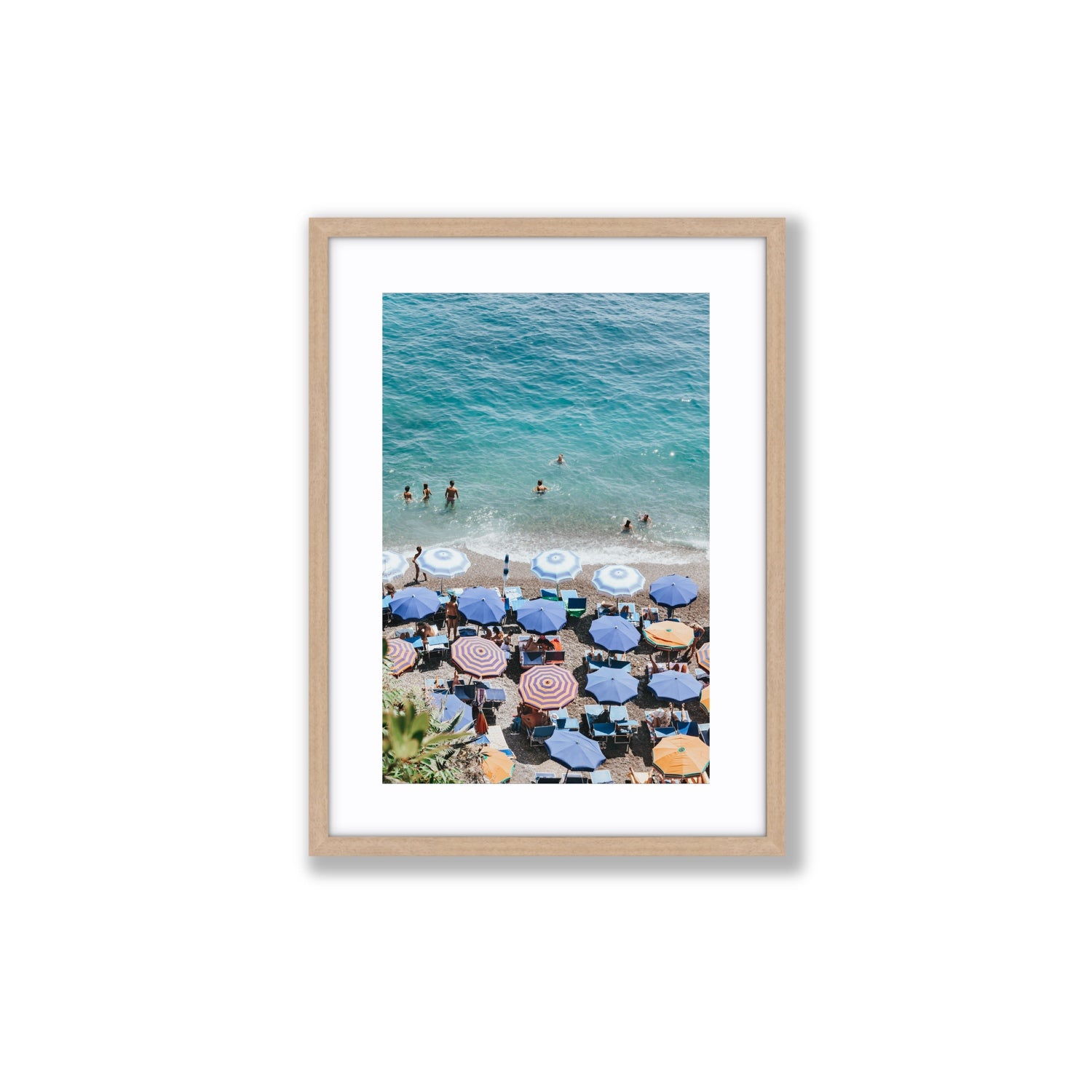 Paradise Beach fine art print, Positano, Italy, Medium, Natural Oak Frame · Matboard, Fine Art Print