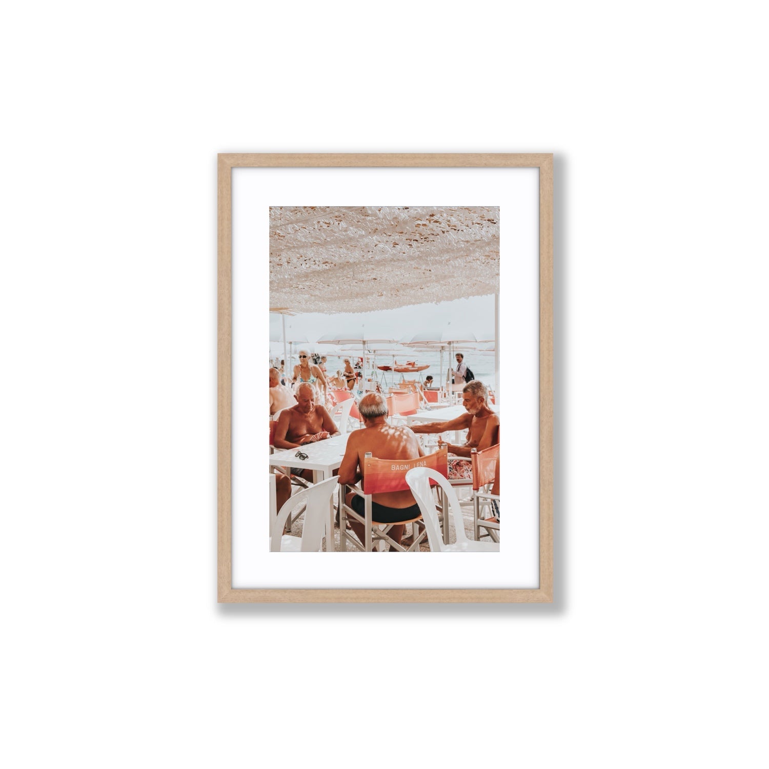 The Players fine art print, Alassio, Italy, Medium, Natural Oak Frame · Matboard, Fine Art Print