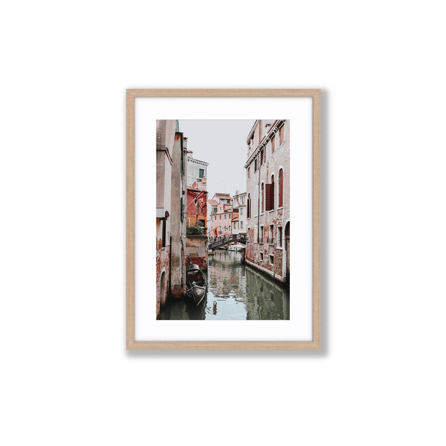 Laguna Veneta Venice Italian wall art Medium fine art print in natural oak frame with matboard