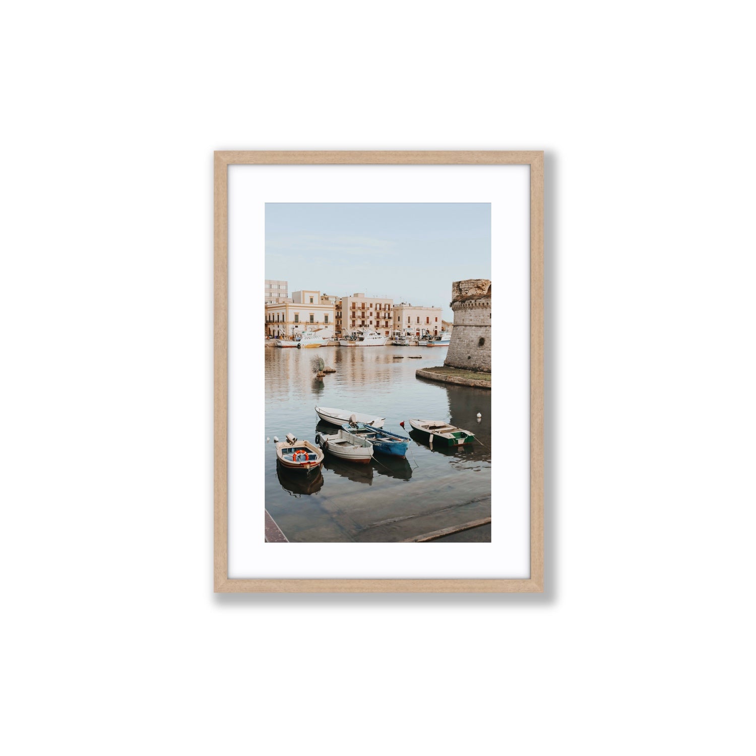Fishing Legacy fine art print, Puglia, Italy, Medium, Natural Oak Frame · Matboard, Fine Art Print