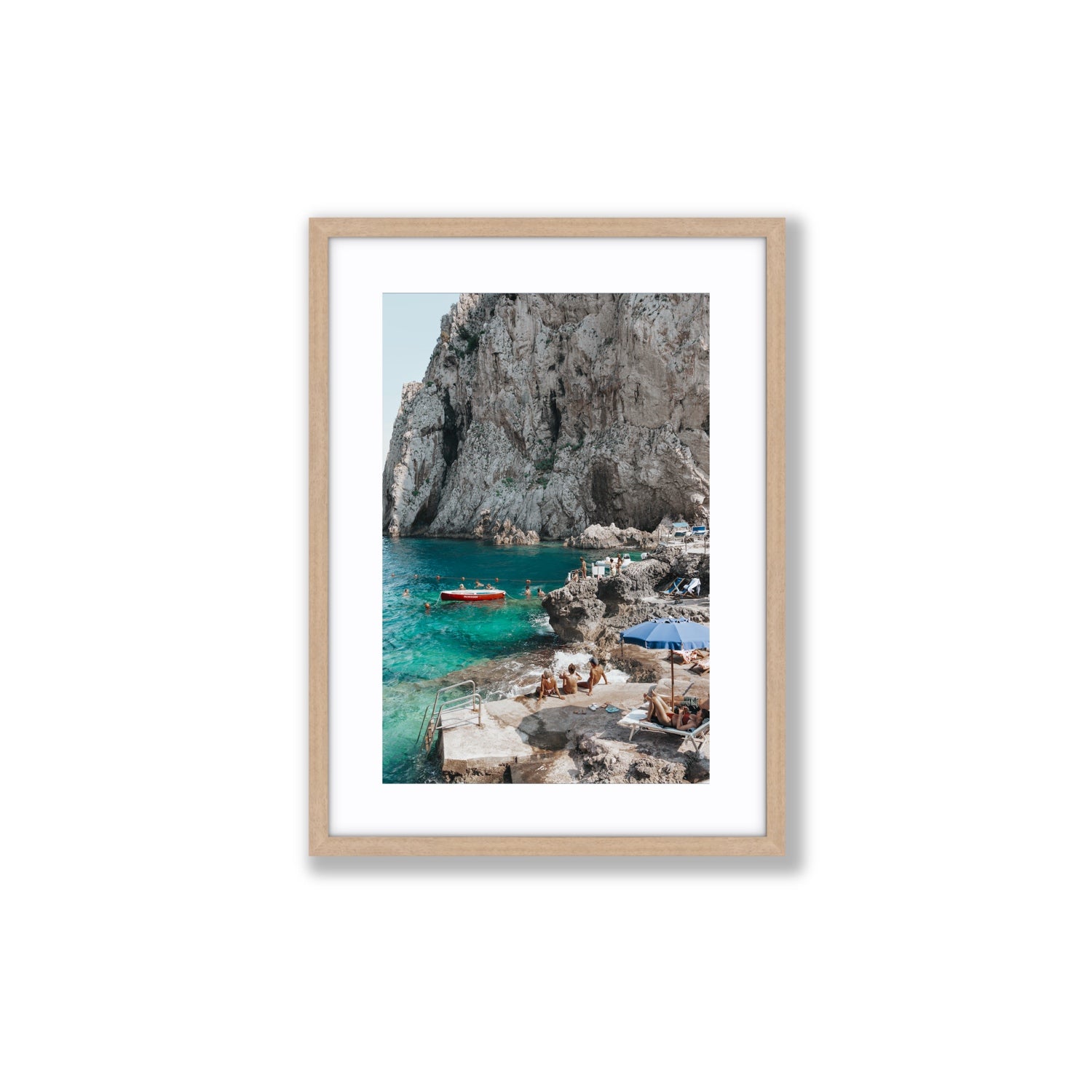 Tranquility fine art print, Capri, Italy, Medium, Natural Oak Frame · Matboard, Fine Art Print