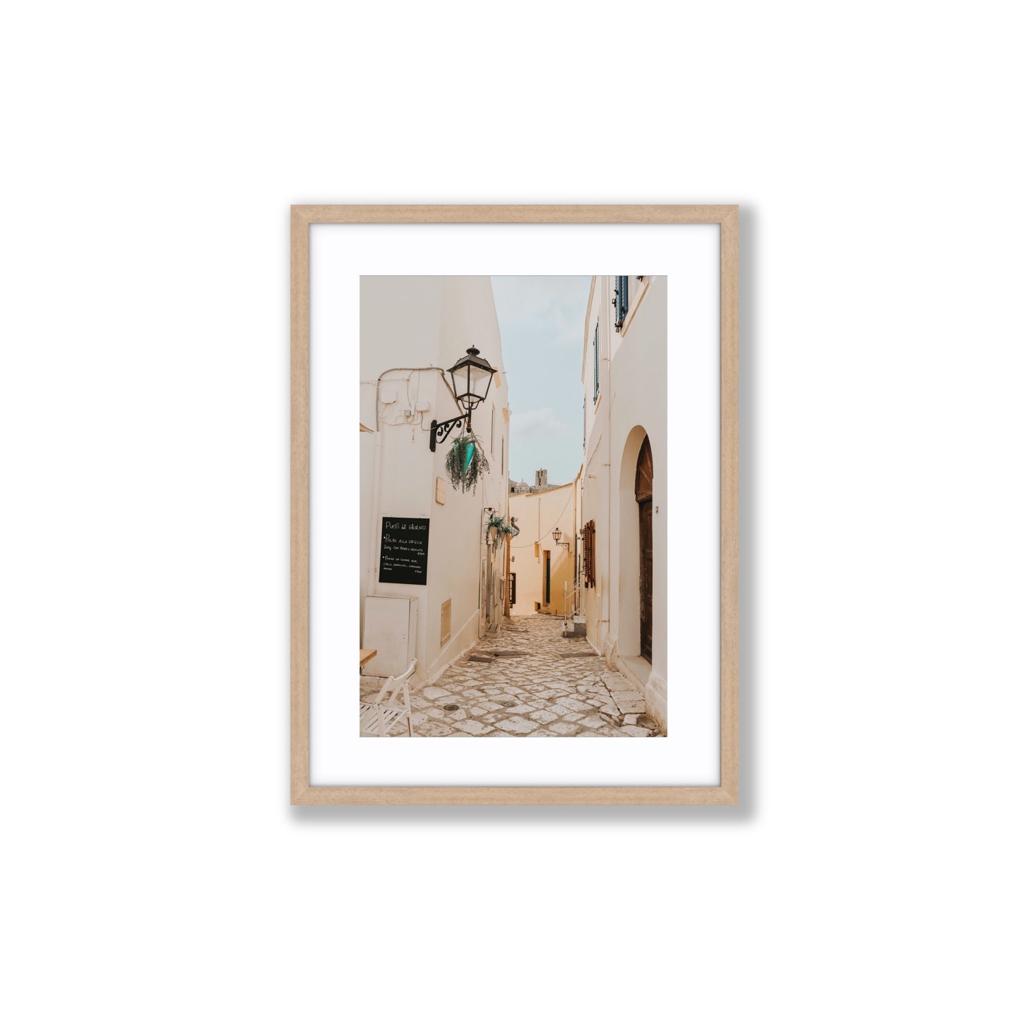 Twilight Passage Puglia Italian wall art Medium fine art print in natural oak frame with matboard