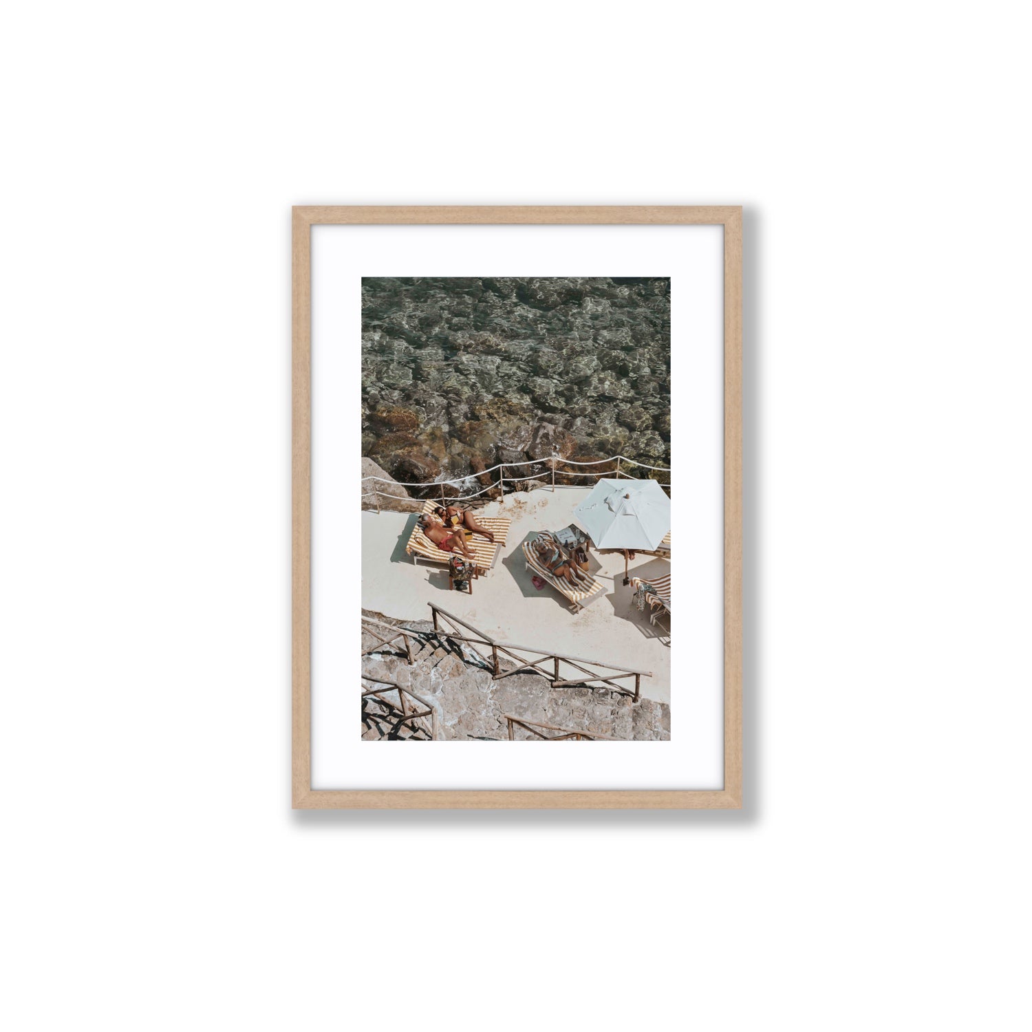 Lounge Lizards Tuscany Italian decor wall art Medium fine art print in natural oak frame with matboard
