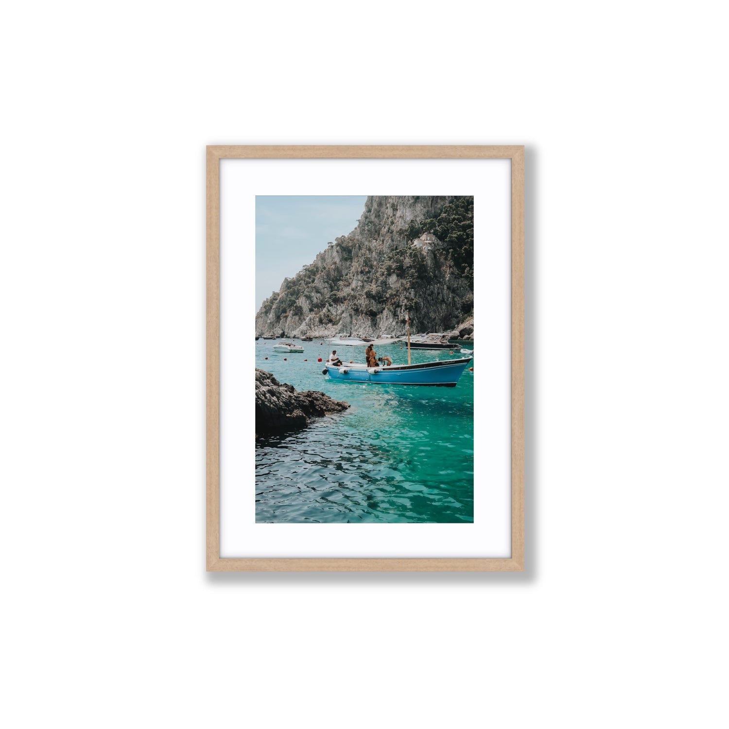 Emerald Escape fine art print, Capri, Italy, Medium, Natural Oak Frame · Matboard, Fine Art Print