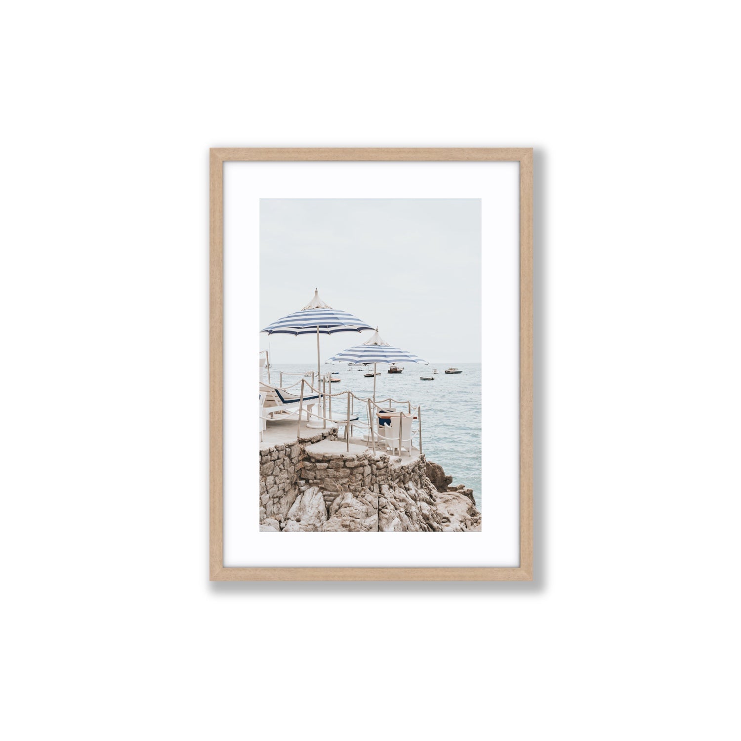 La Scogliera fine art print, Positano, Italy, Medium, Natural Oak Frame · Matboard, Fine Art Print