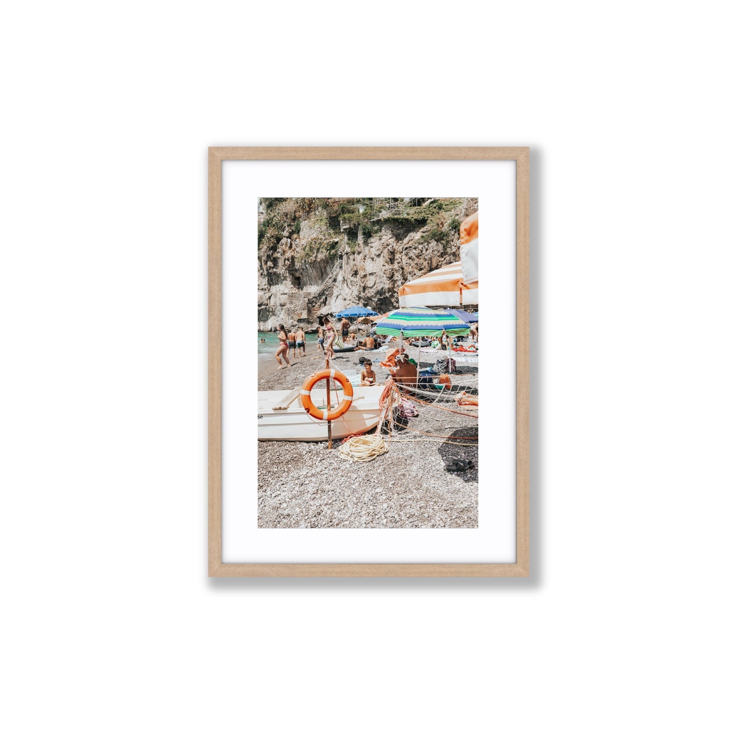 Il Ragazzo fine art print, Positano, Italy, Medium, Natural Oak Frame · Matboard, Fine Art Print