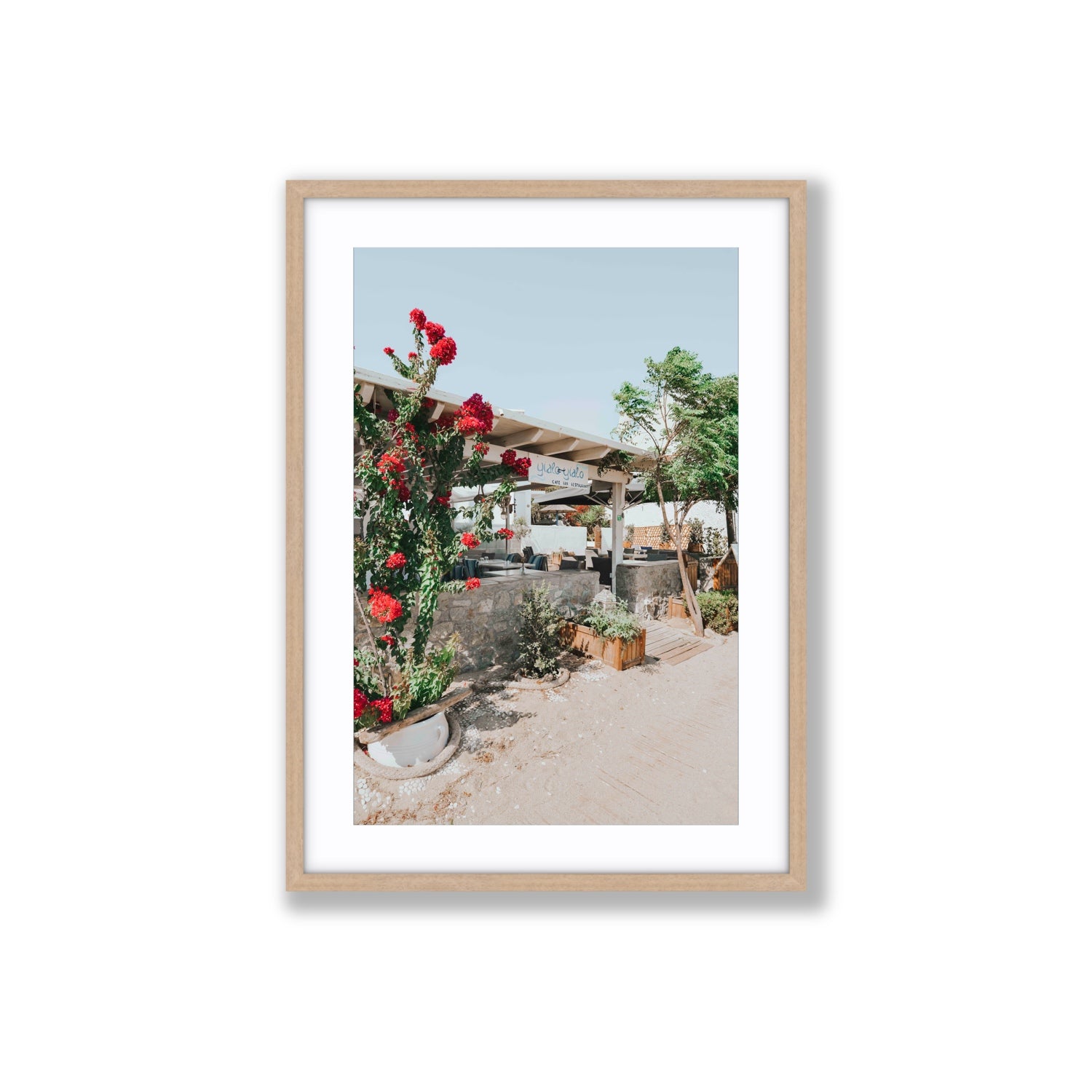 Yialo Yialo fine art print, Mykonos, Greece, Large, Natural Oak Frame · Matboard, Fine Art Print