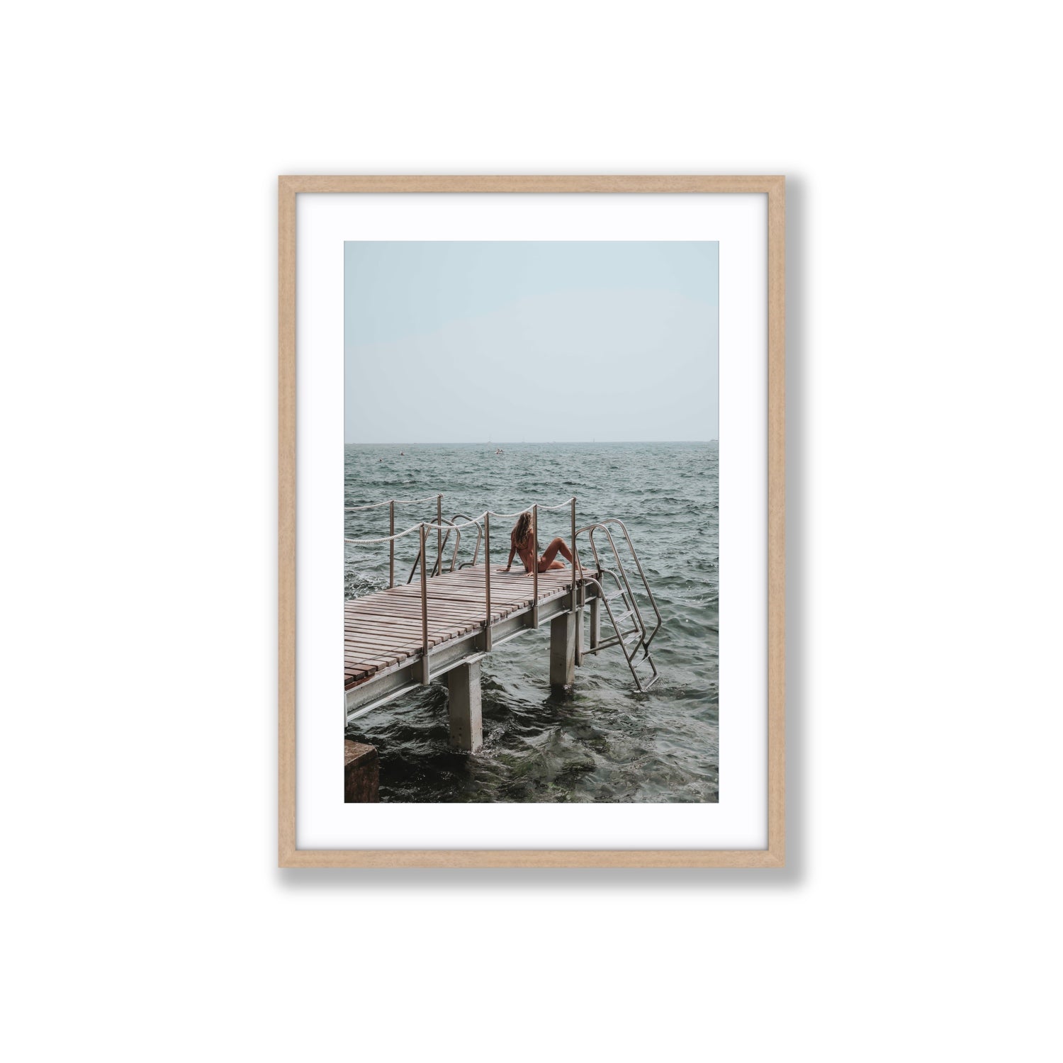 The Dock's Whisper fine art print, Tuscany, Italy, Large, Natural Oak Frame · Matboard, Fine Art Print