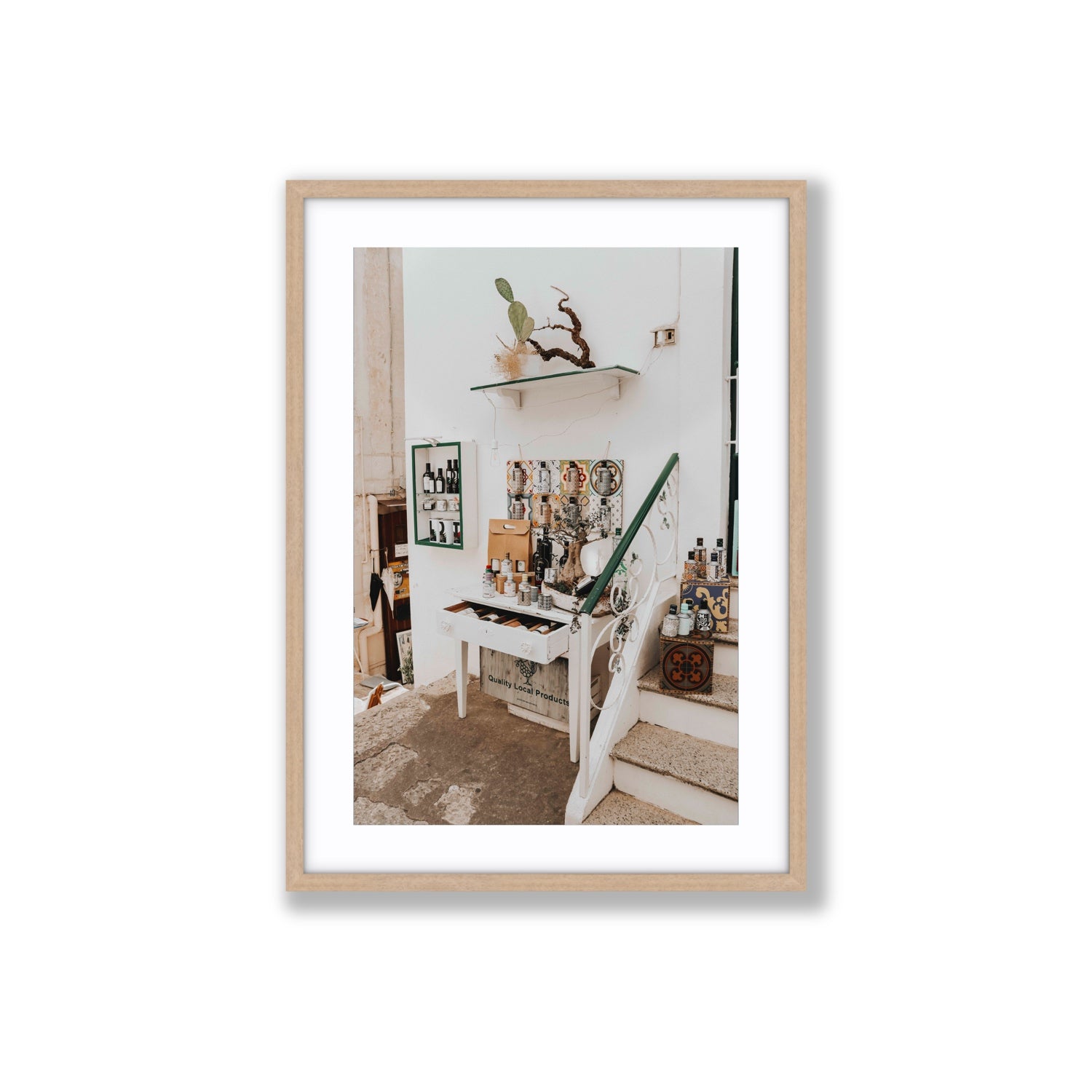 Liquid Gold fine art print, Puglia, Italy, Large, Natural Oak Frame · Matboard, Fine Art Print