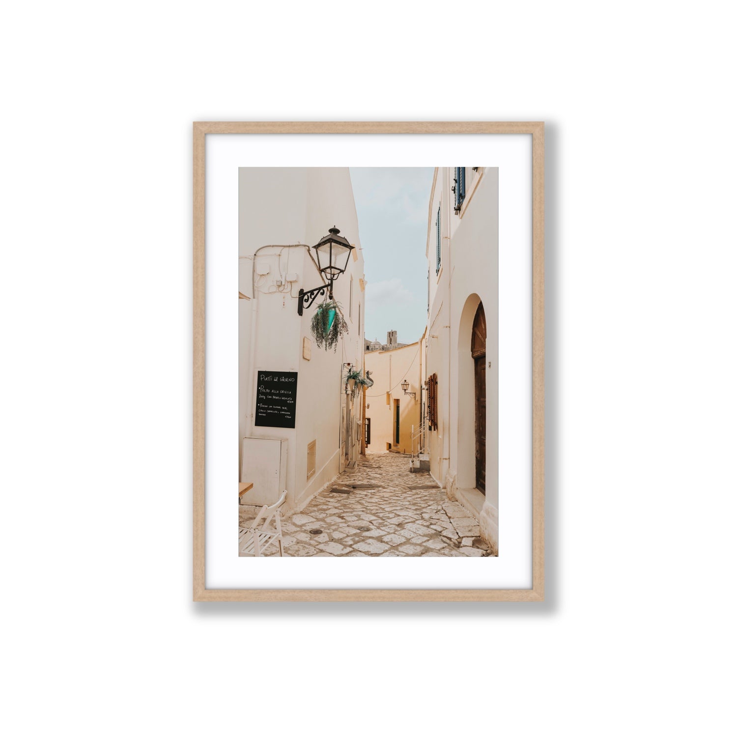 Twilight Passage Puglia Italian wall art Large fine art print in natural oak frame with matboard