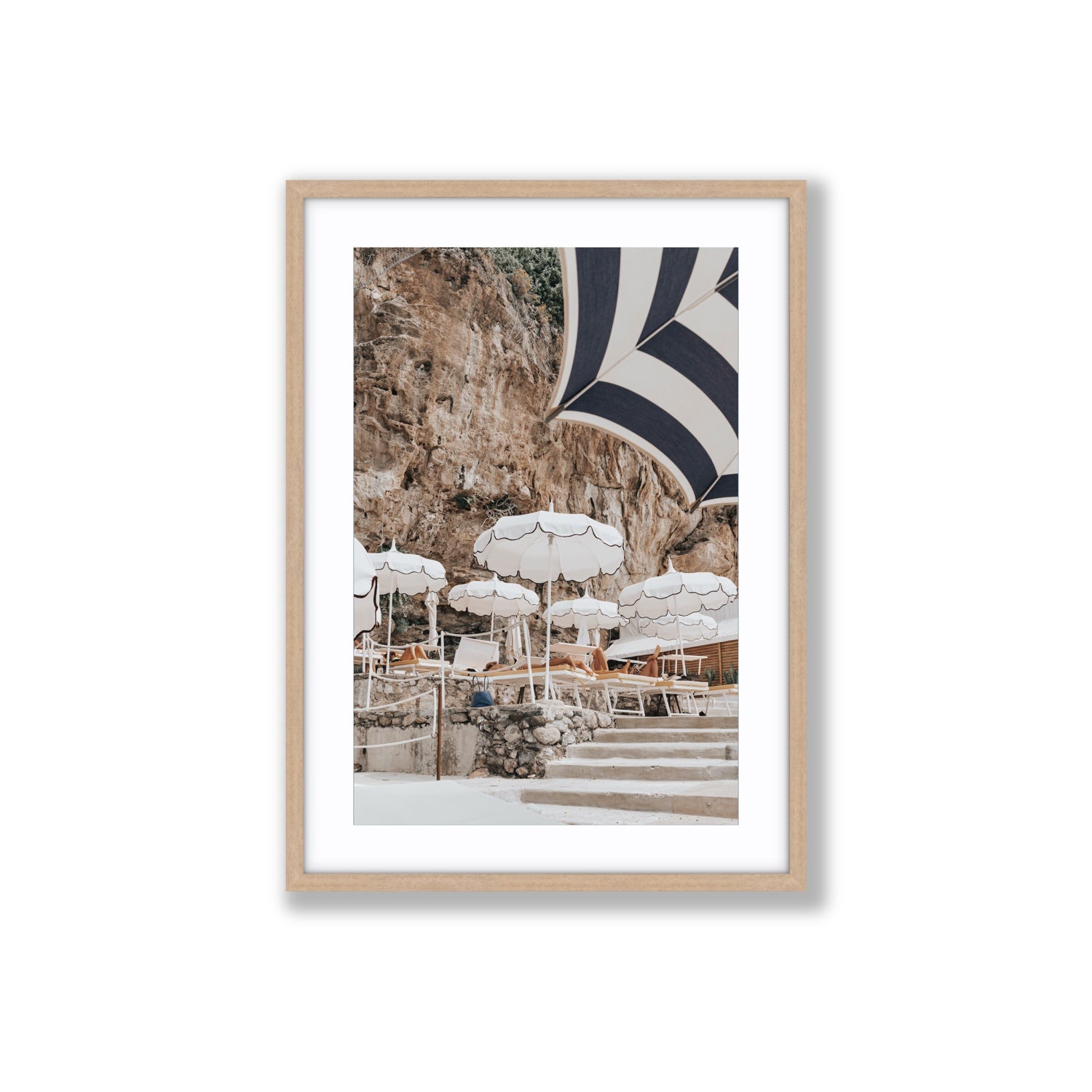 Rocky Refuge fine art print, Positano, Italy, Large, Natural Oak Frame · Matboard, Fine Art Print