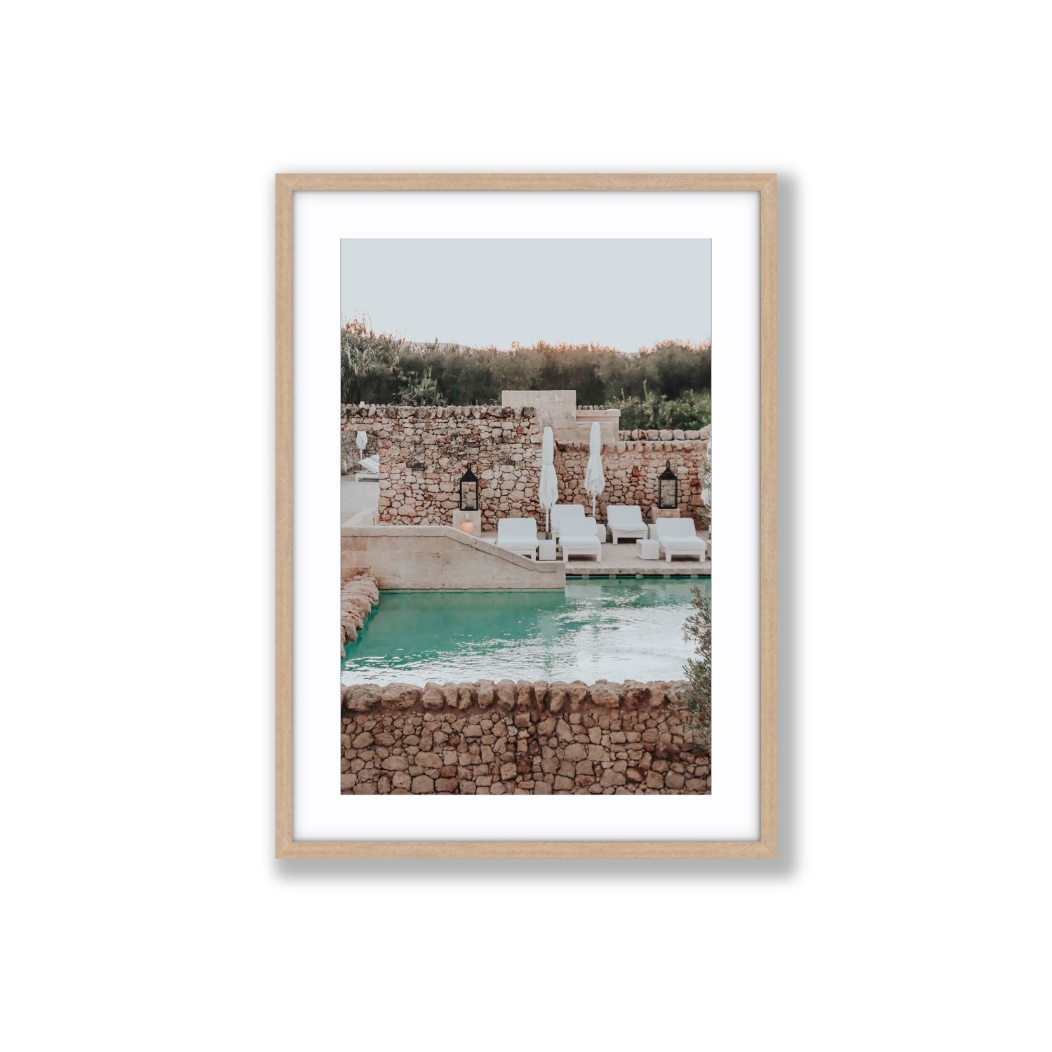 Stone Refuge fine art print, Puglia, Italy, Large, Natural Oak Frame · Matboard, Fine Art Print