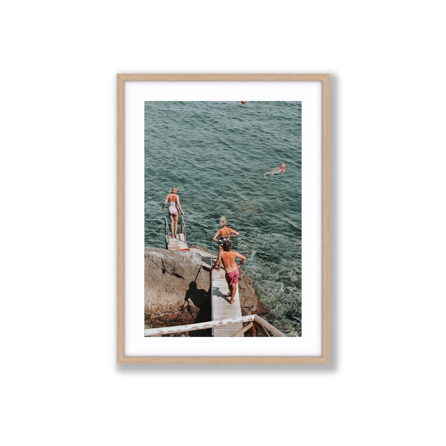 Freewheeling Spirit Tuscany coastal Italian wall art Large fine art print in natural oak frame with matboard