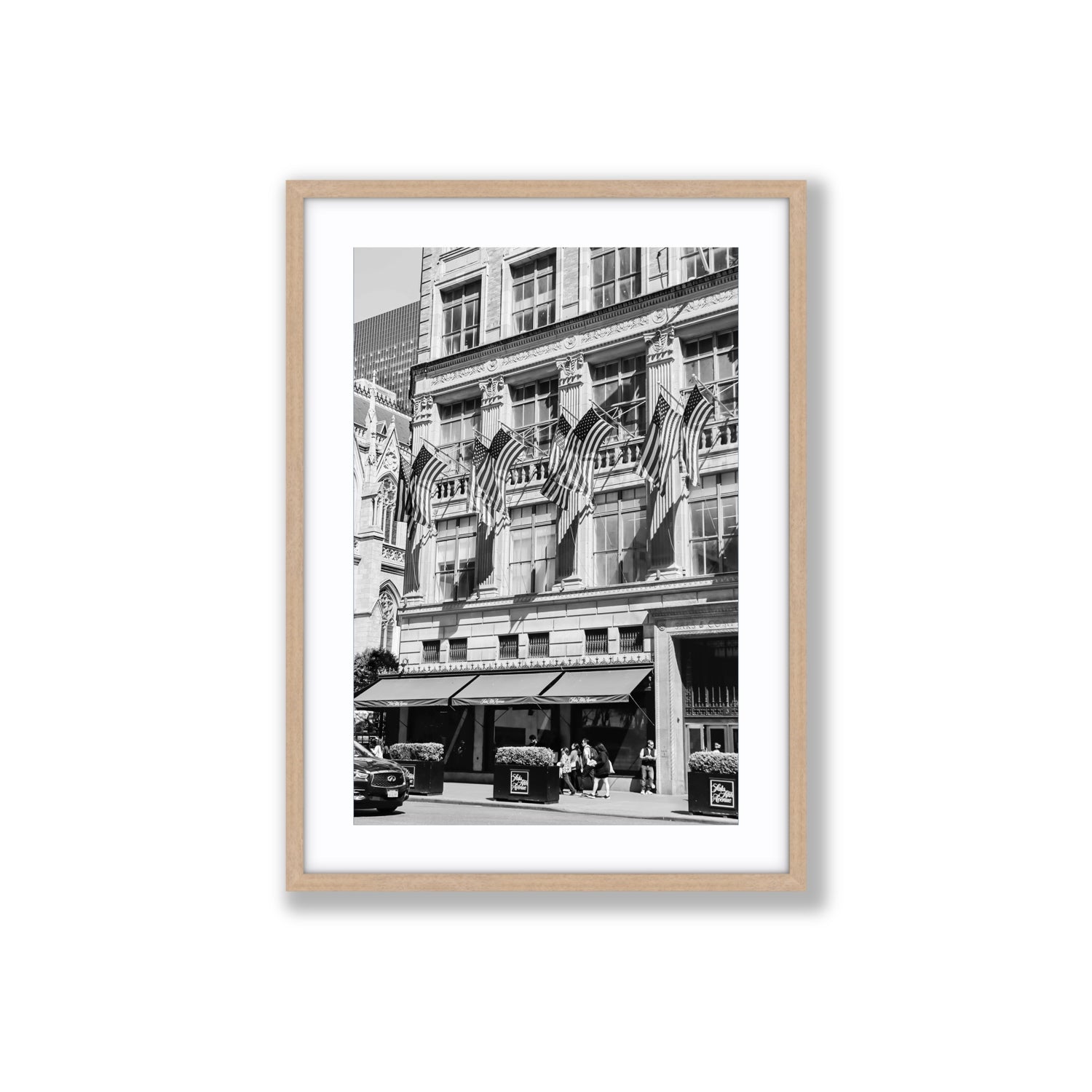 Luxury On Fifth fine art print, New York, United States, Large, Natural Oak Frame · Matboard, Fine Art Print