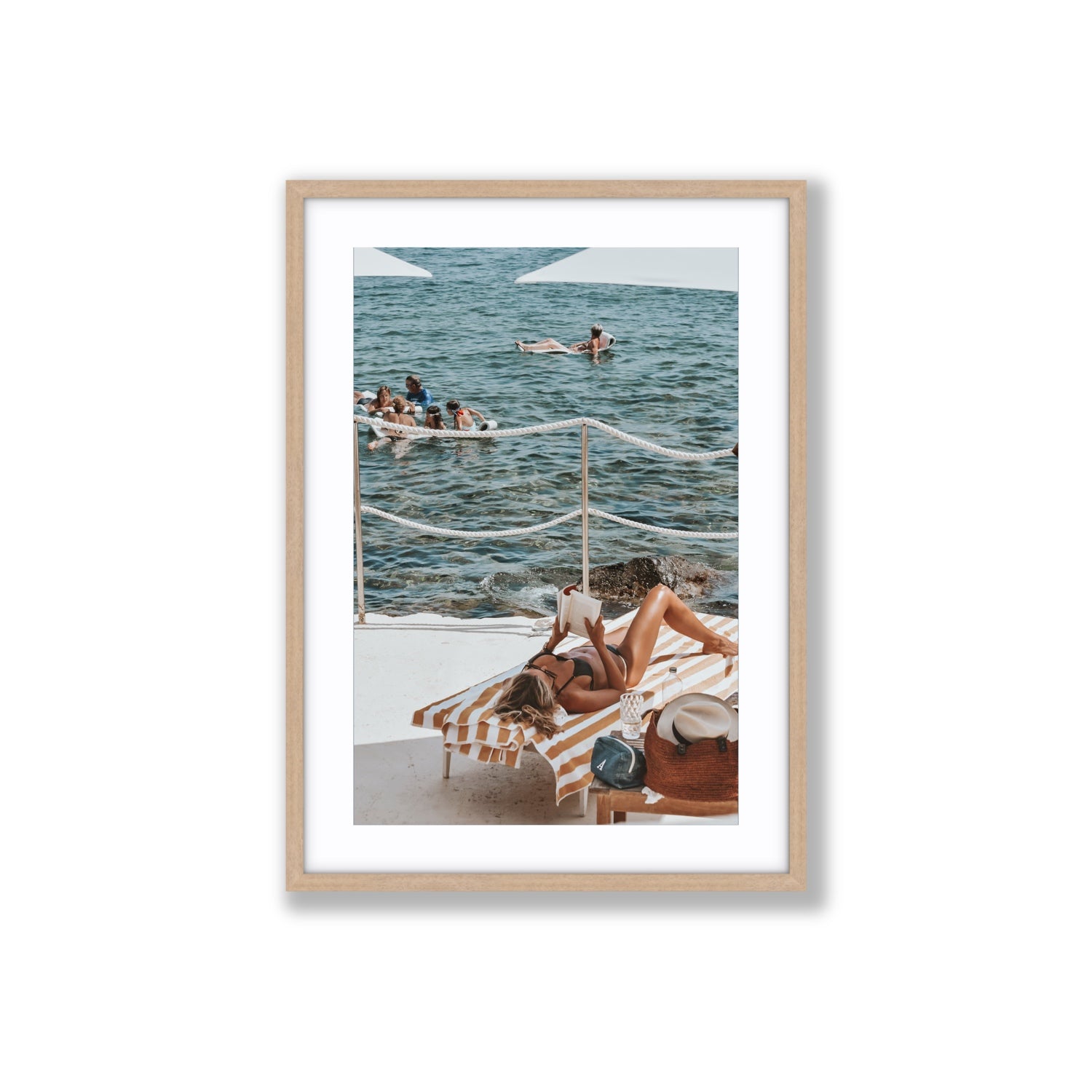 Cloud Nine Tuscany Italian decor wall art Large fine art print in natural oak frame with matboard