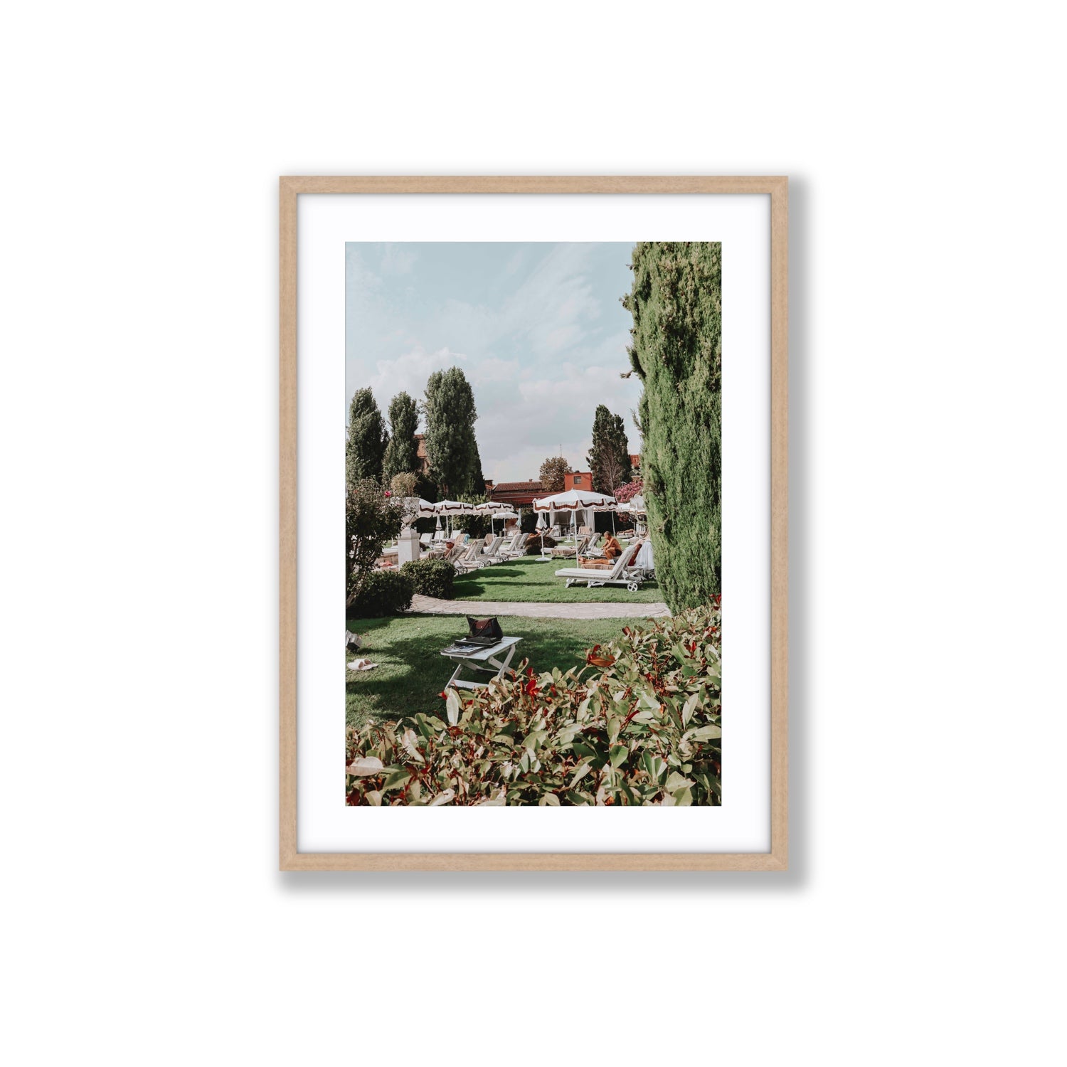 Private Serenity Venice Italian wall art Large fine art print in natural oak frame with matboard