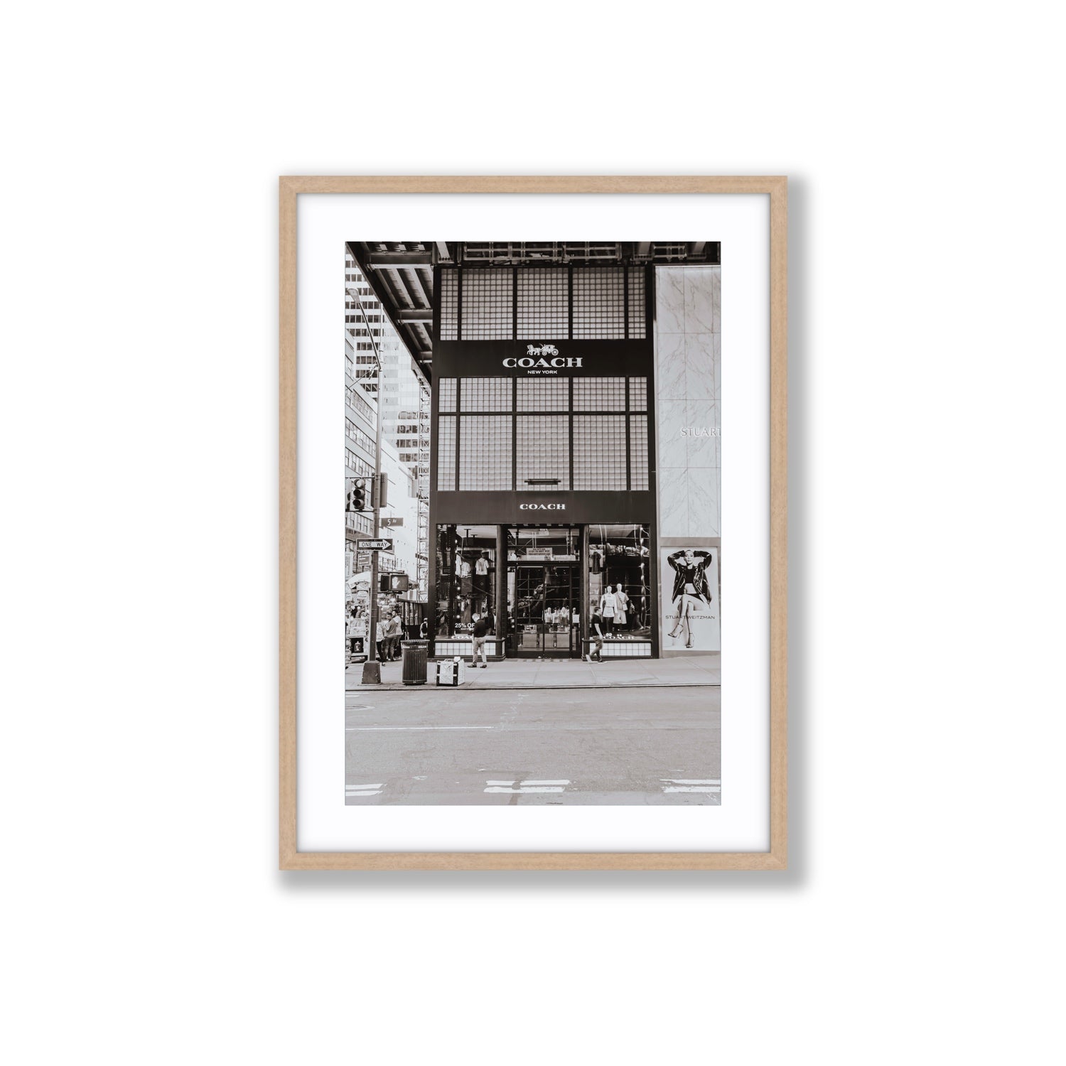Coach Uptown fine art print, New York, United States, Large, Natural Oak Frame · Matboard, Fine Art Print